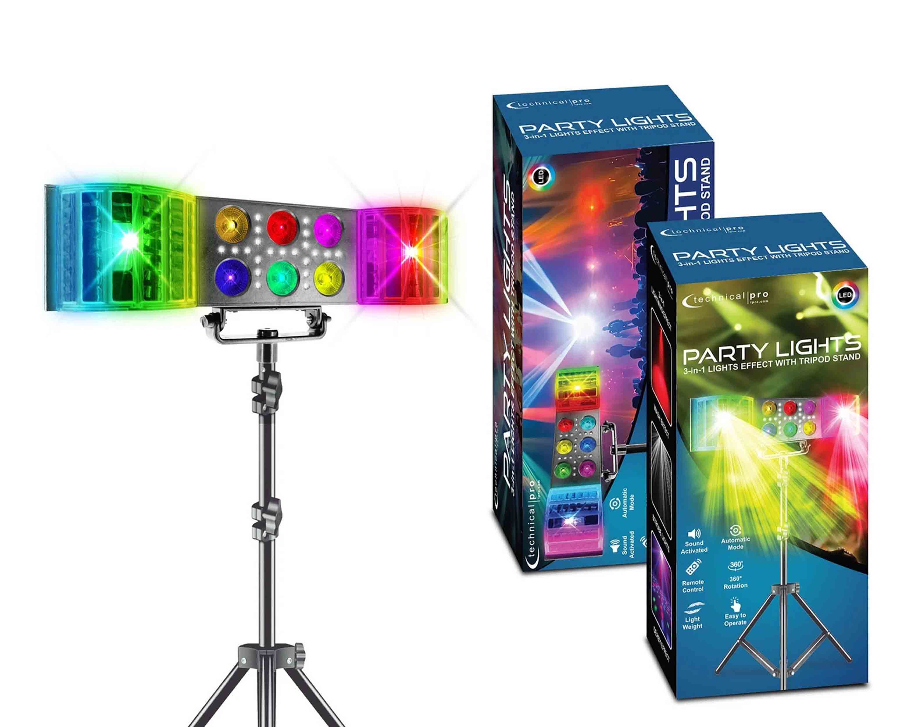 Technical Pro LGT22 DJ 3-in-1 Light Bar with Tripod Stand - Black