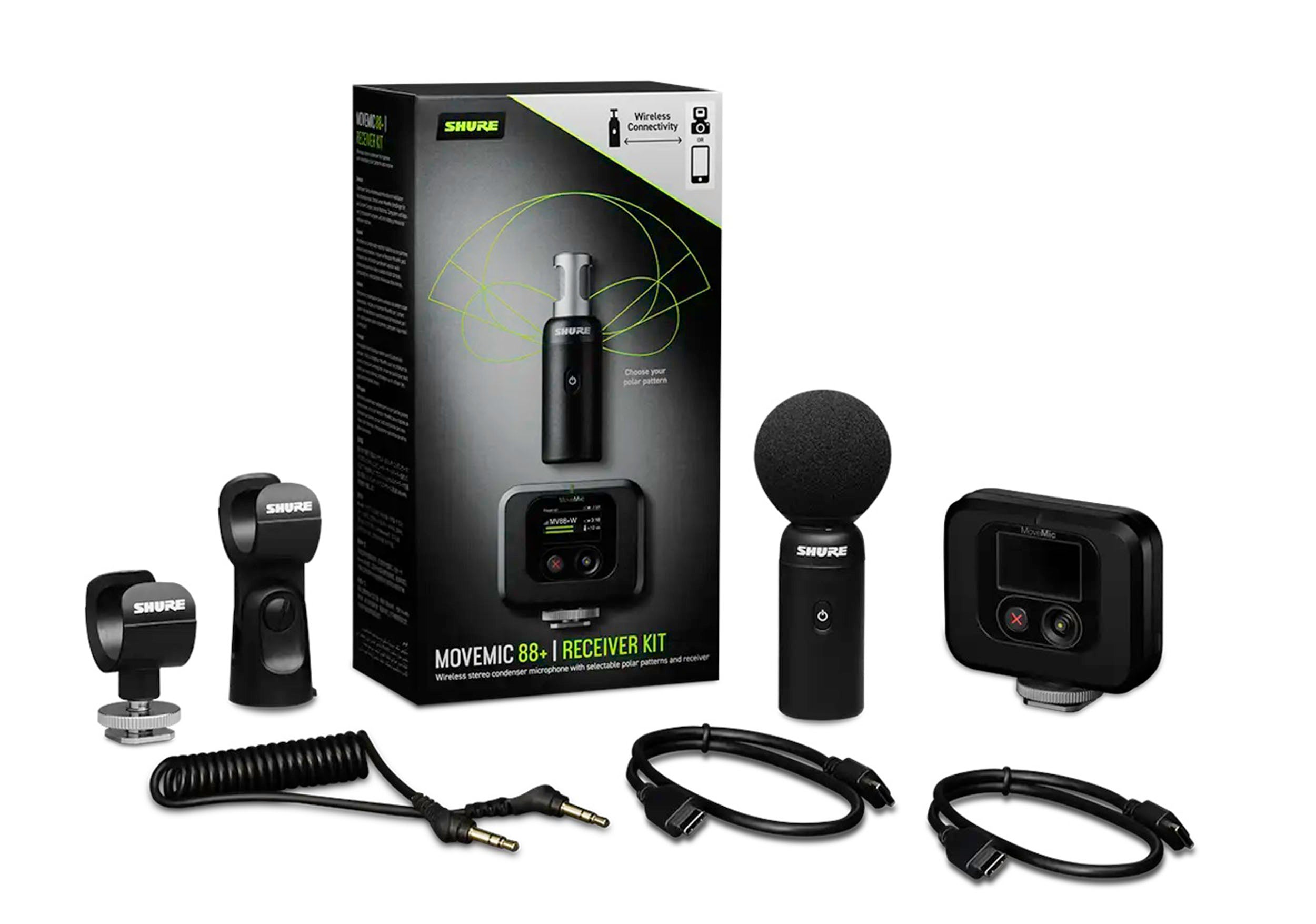 Shure MV88+W-KIT-Z7 Wireless Video Microphone System with Receiver Kit for Mobile Devices and Cameras