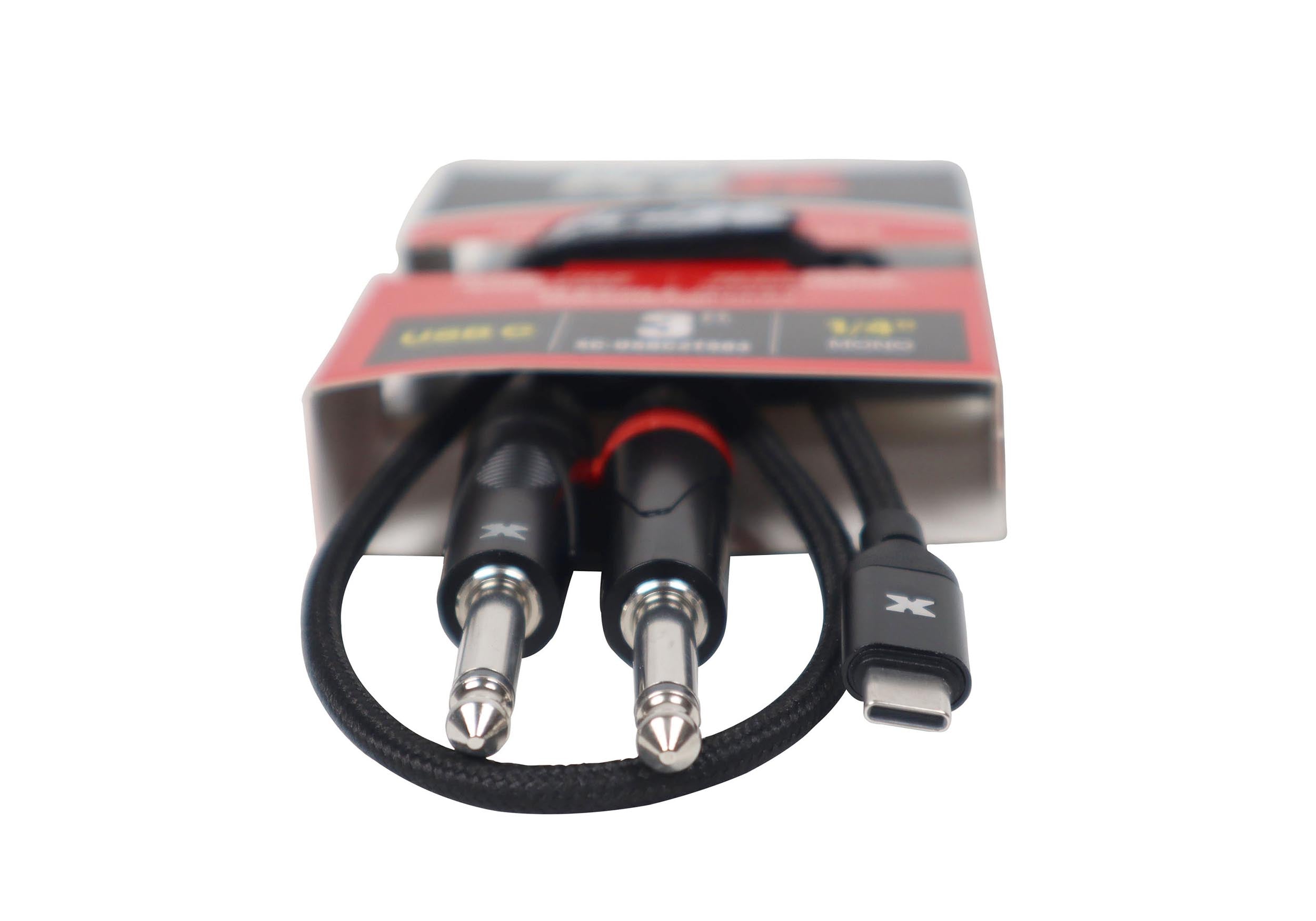 ProX XC-USBC2TS03 USB-C to Dual 1/4" TS Audio Cable - 3 Feet by ProX Cases