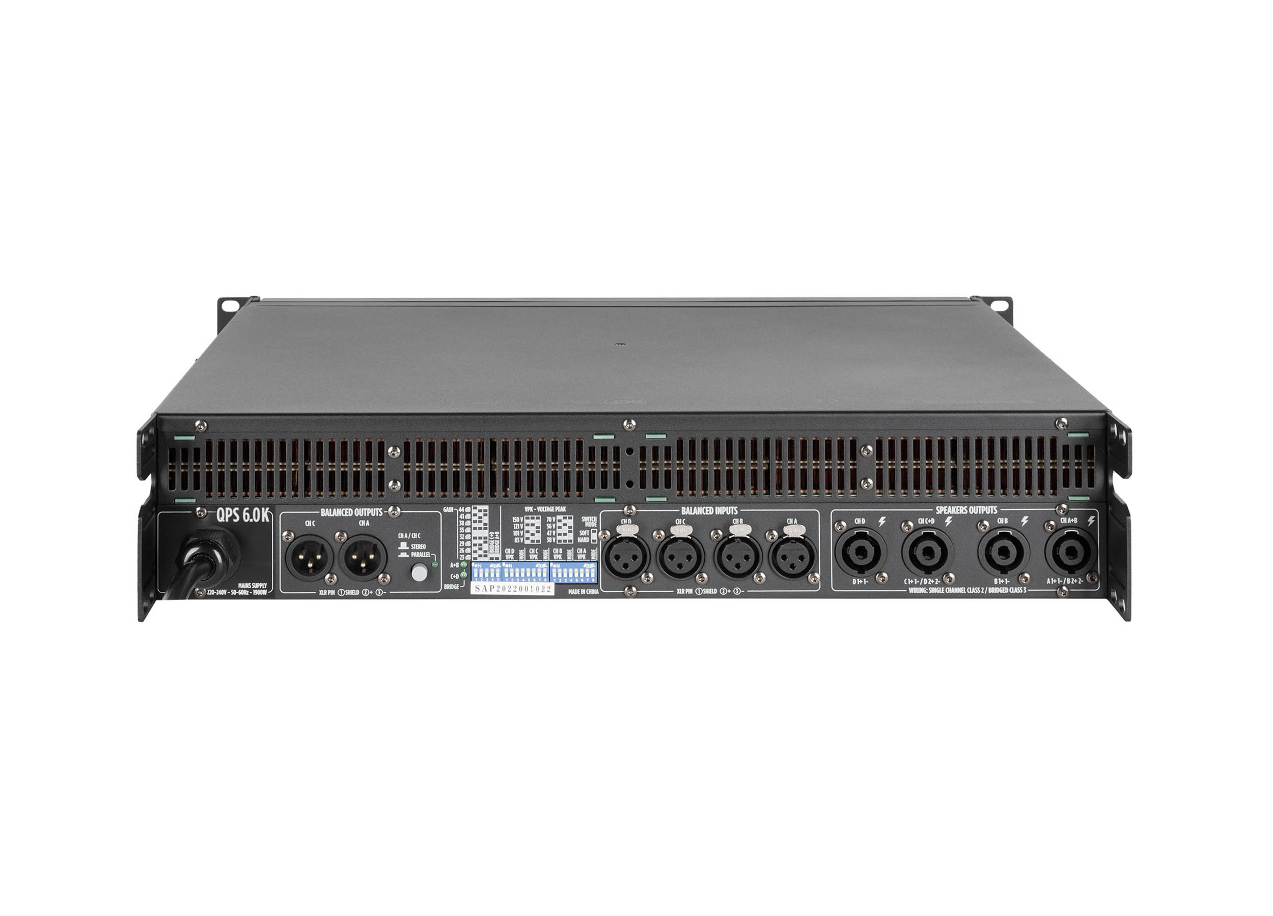 RCF QPS 6.0K Four Channels Professional Power Amplifier - 4 x 1500 Watt by RCF