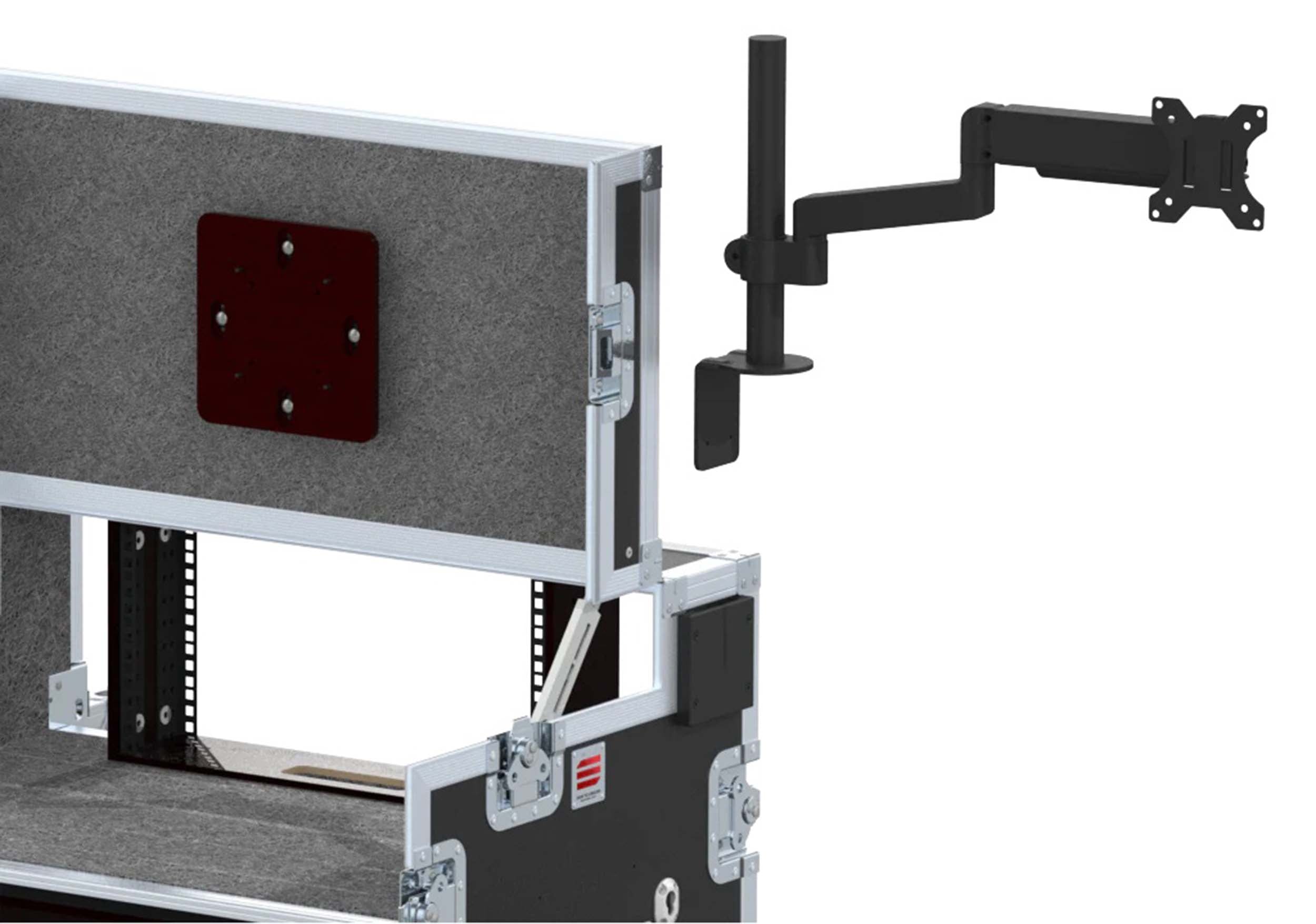 Santosom XSM-AV16UW OPTO FC Regie PRO-3A Workstation System with 16U Rack Space, Dual Side Tables & Triple Monitor Setup by Santosom