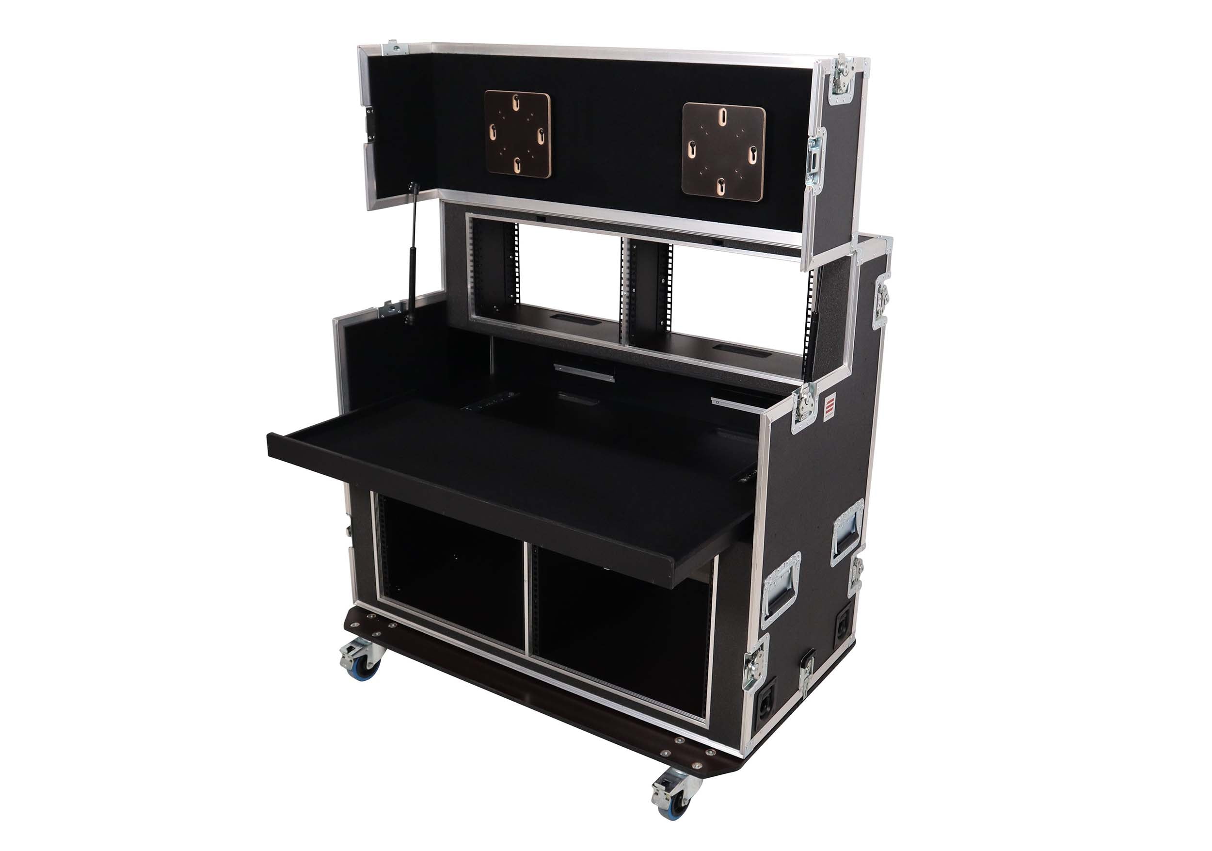 Santosom XSM-AVPRO 2X9U 2X6U Video Controller Flight Case for 2x 24" Monitors and 9U/6U Rack by Santosom