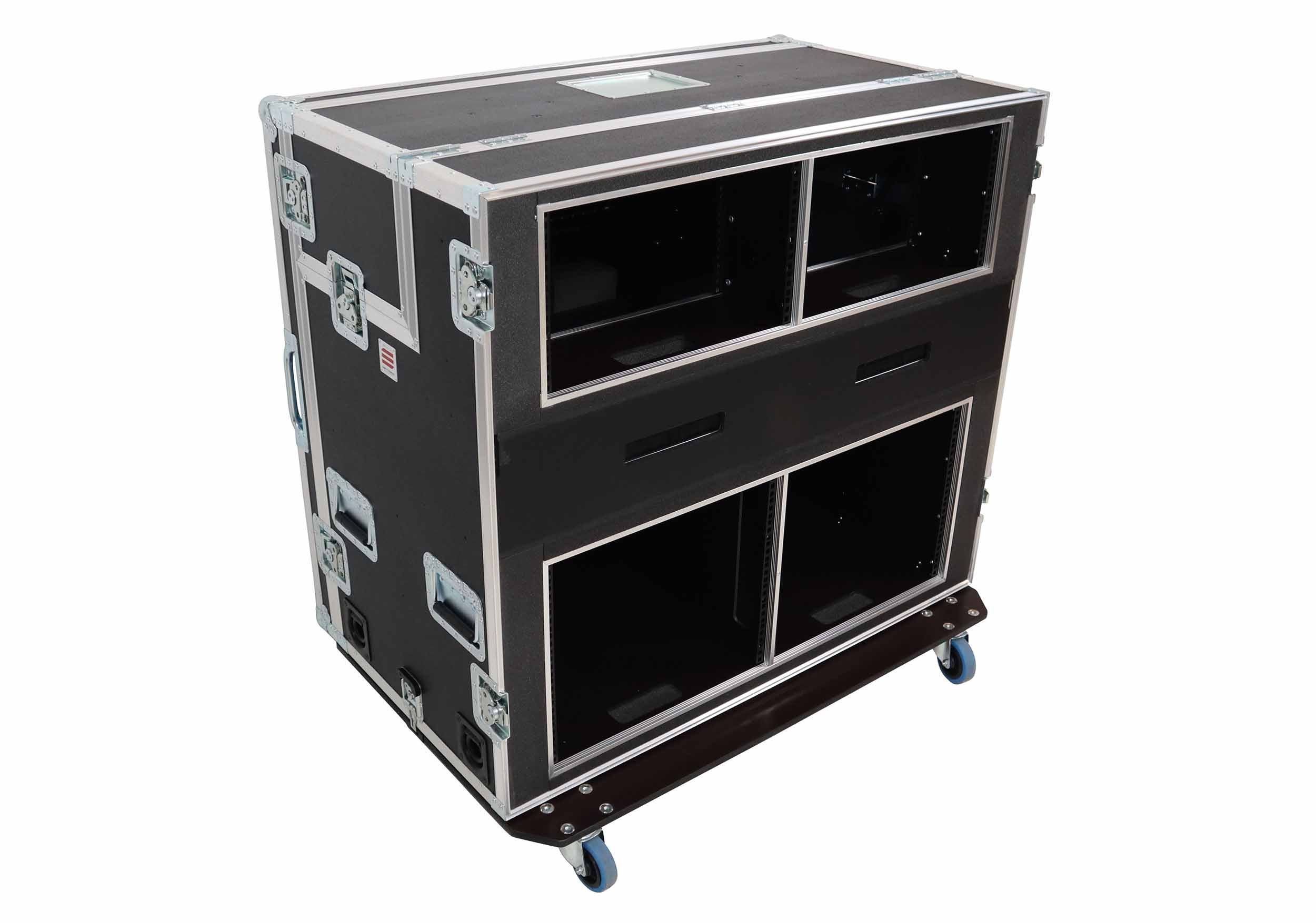 Santosom XSM-AVPRO 2X9U 2X6U Video Controller Flight Case for 2x 24" Monitors and 9U/6U Rack by Santosom