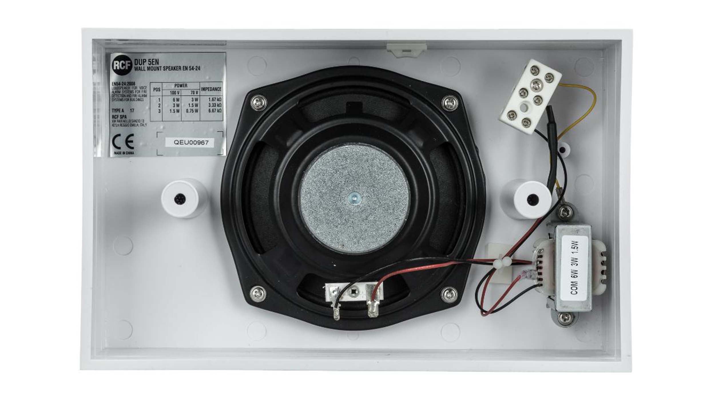 RCF DUP 5EN 5.5-Inch Wall Mount Universal Plastic Speaker White - 70-100V by RCF