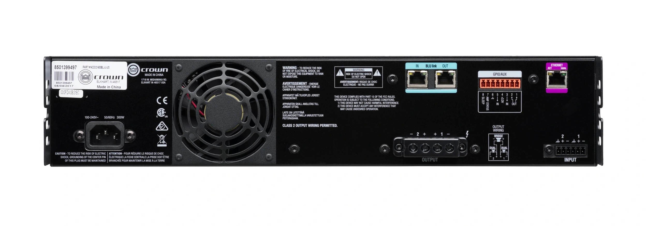 Crown CDI2X600BL 2-Channel Drive Core Series Power Amplifier with BLU link - 600W by Crown