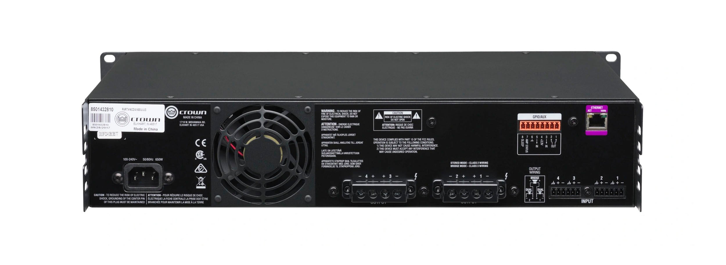 Crown CDI4X600 4-Channel Drive Core Series Power Amplifier - 600 Watt by Crown