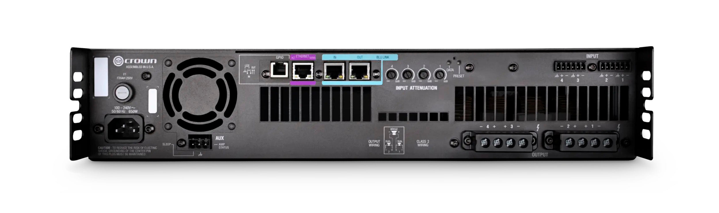Crown DCI4X600N 4-Channel Power Amplifier with BLU Link - 600 Watt by Crown