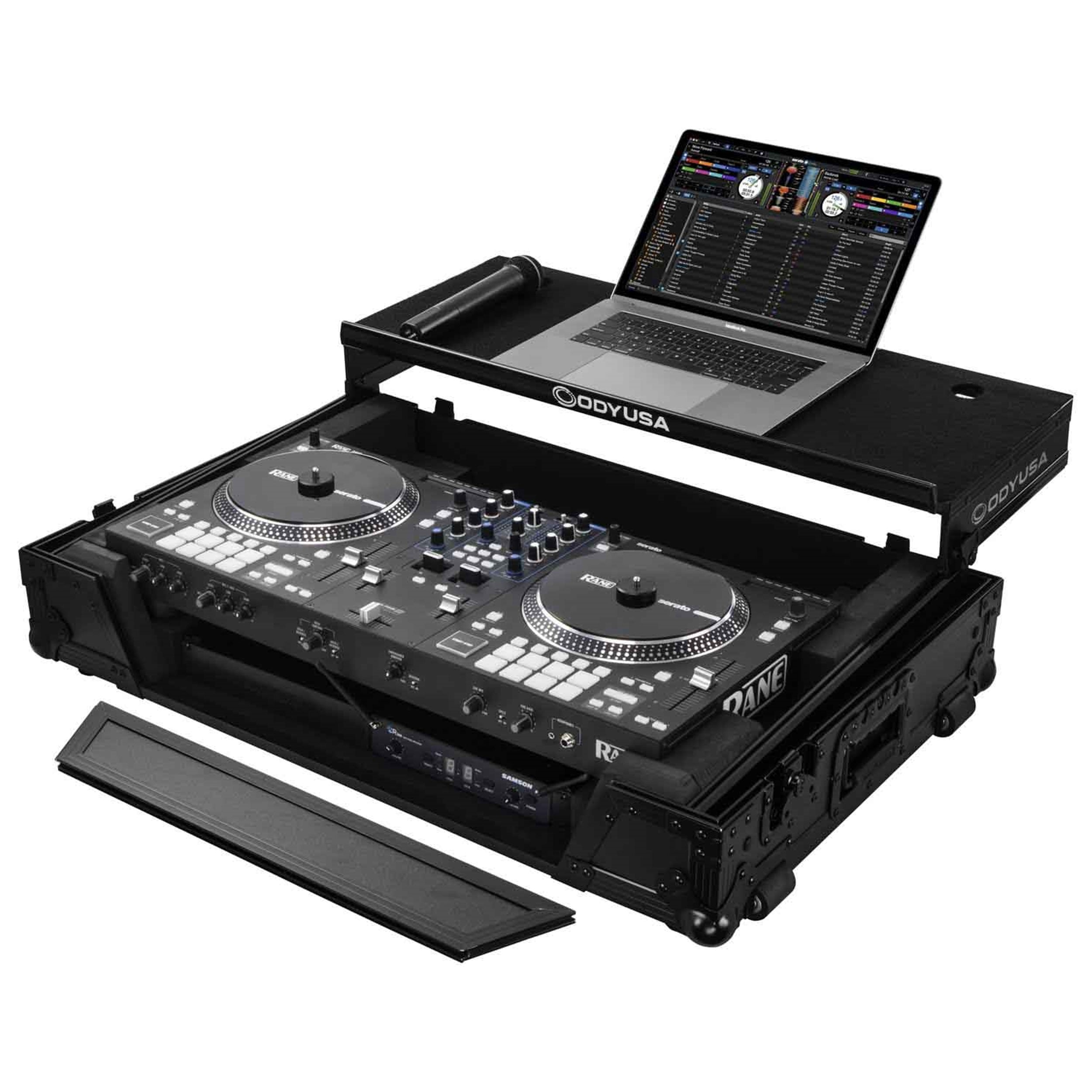B-Stock: Odyssey FZGSRANEONEW1BL DJ Flight Case for Rane One with 1U Rack Space and Glide Platform - Black by Odyssey