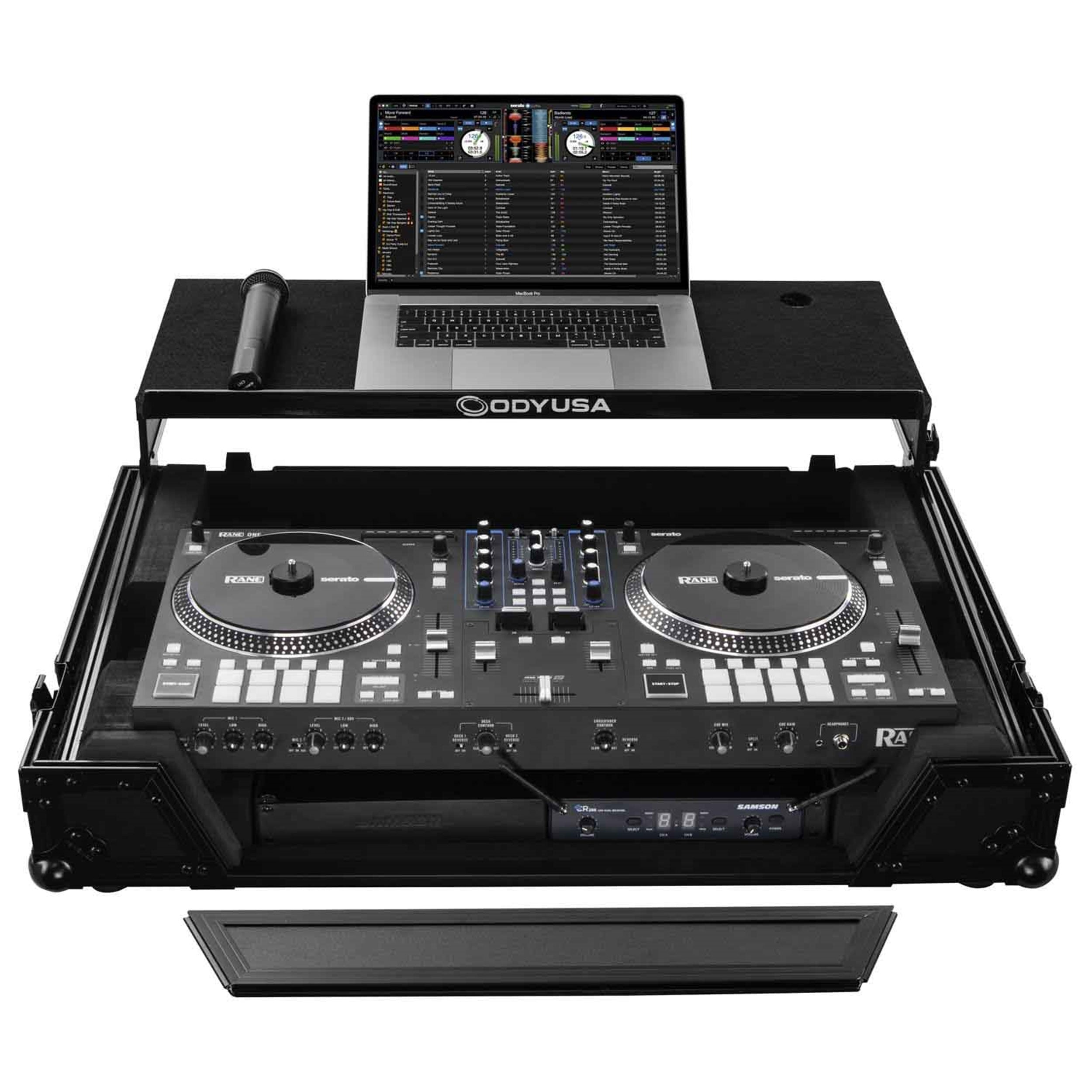 B-Stock: Odyssey FZGSRANEONEW1BL DJ Flight Case for Rane One with 1U Rack Space and Glide Platform - Black by Odyssey