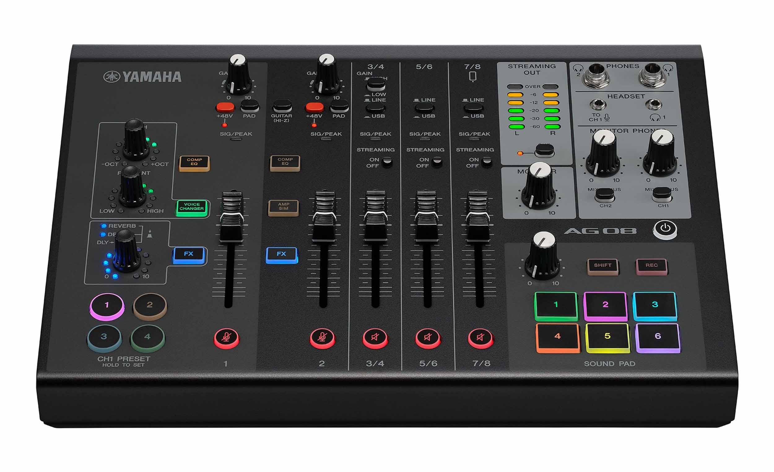 Yamaha AG08 B 8-Channel Streaming Mixer for Mac/PC - Black by Yamaha