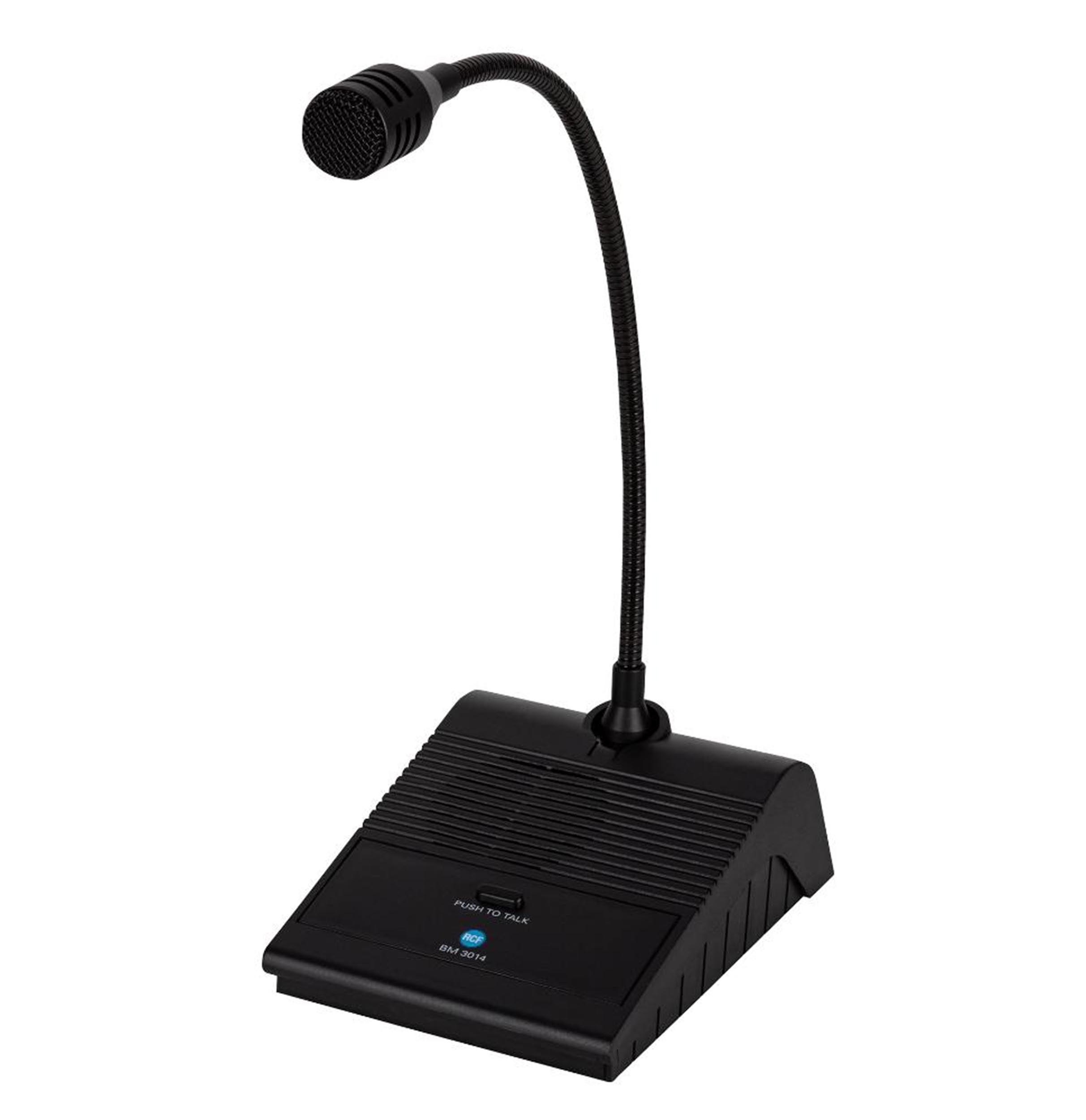RCF BM 3014 Preamplified Paging Microphone with 320 mm Gooseneck - Black by RCF
