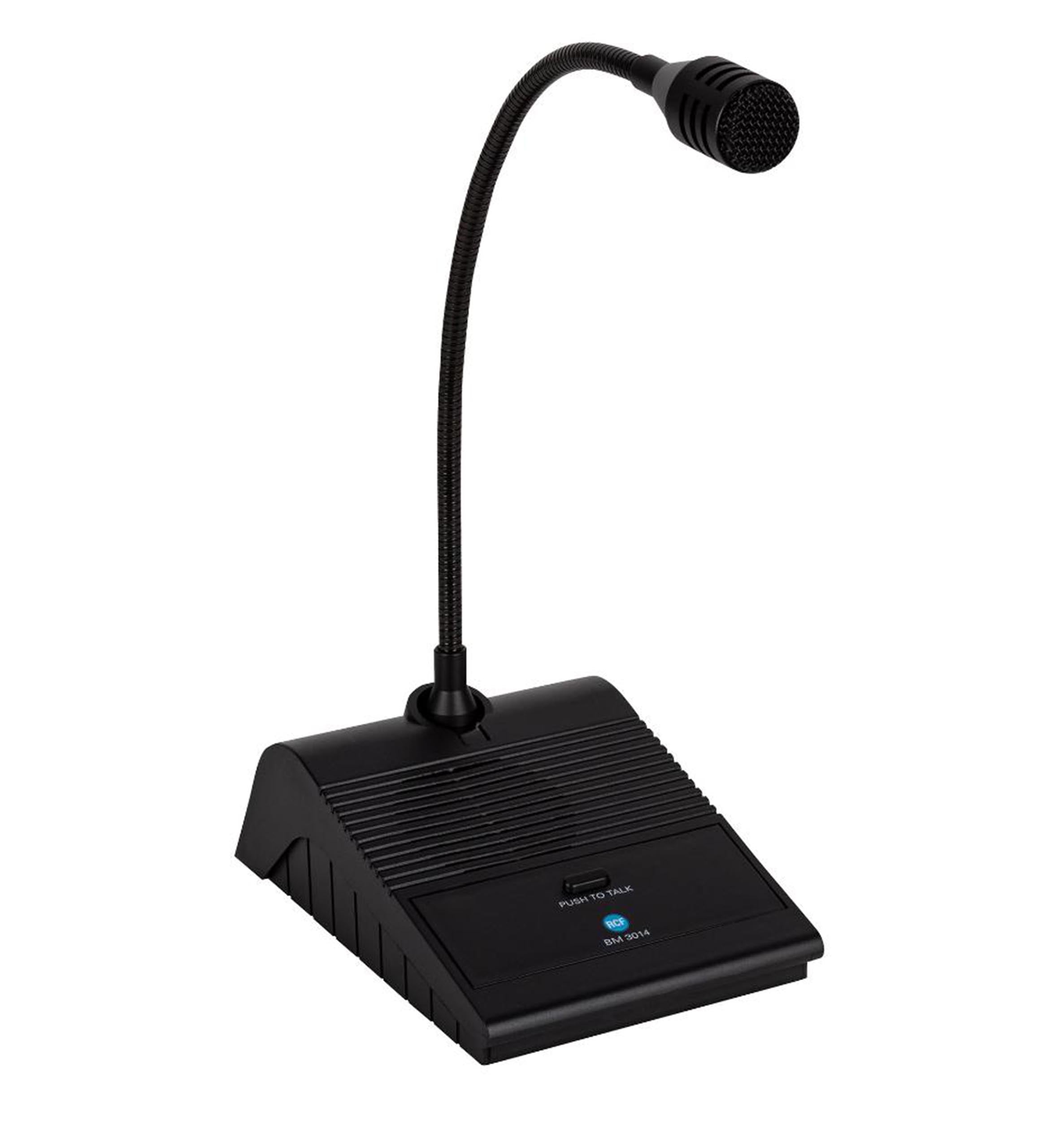 RCF BM 3014 Preamplified Paging Microphone with 320 mm Gooseneck - Black by RCF