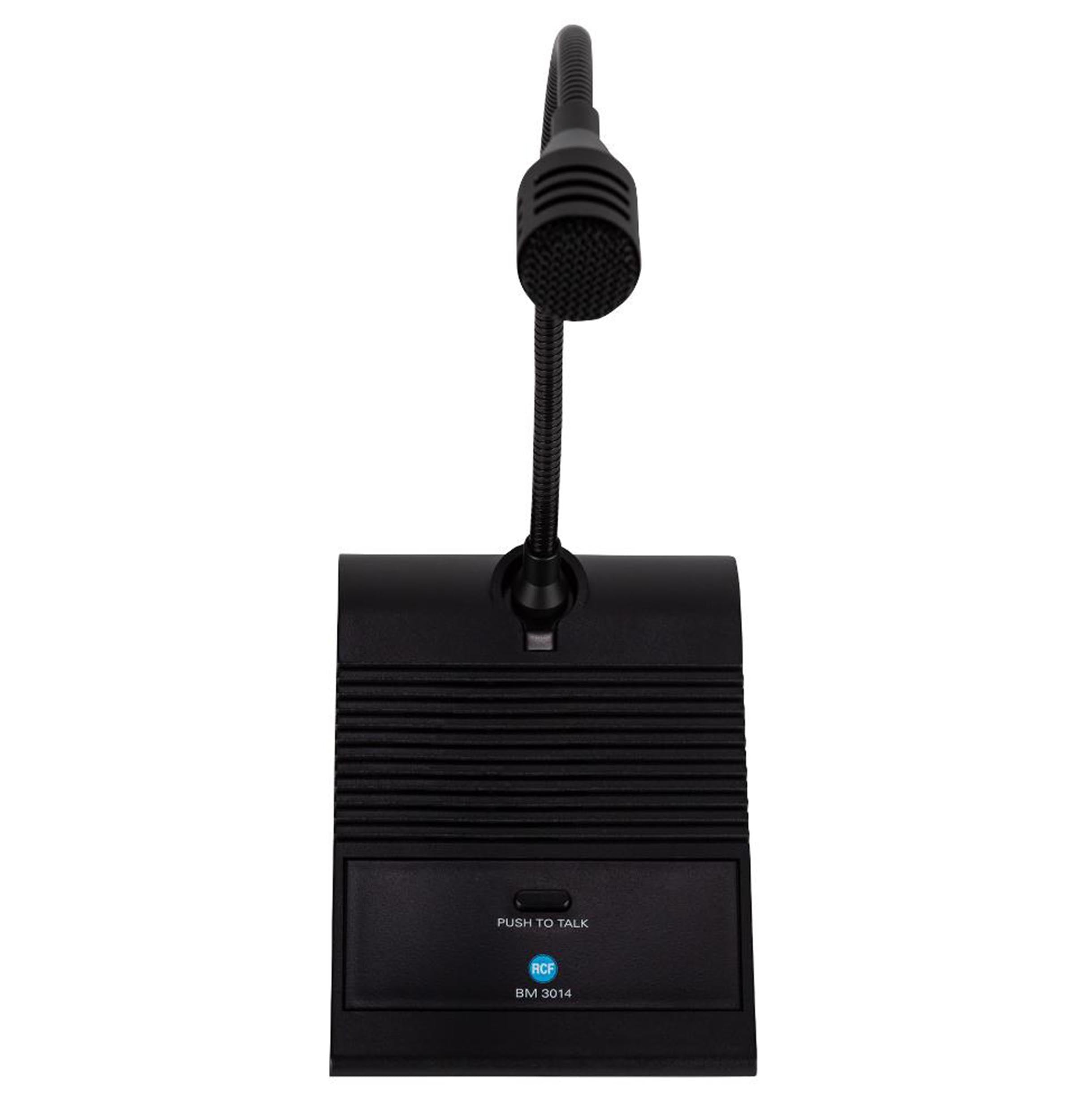 RCF BM 3014 Preamplified Paging Microphone with 320 mm Gooseneck - Black by RCF