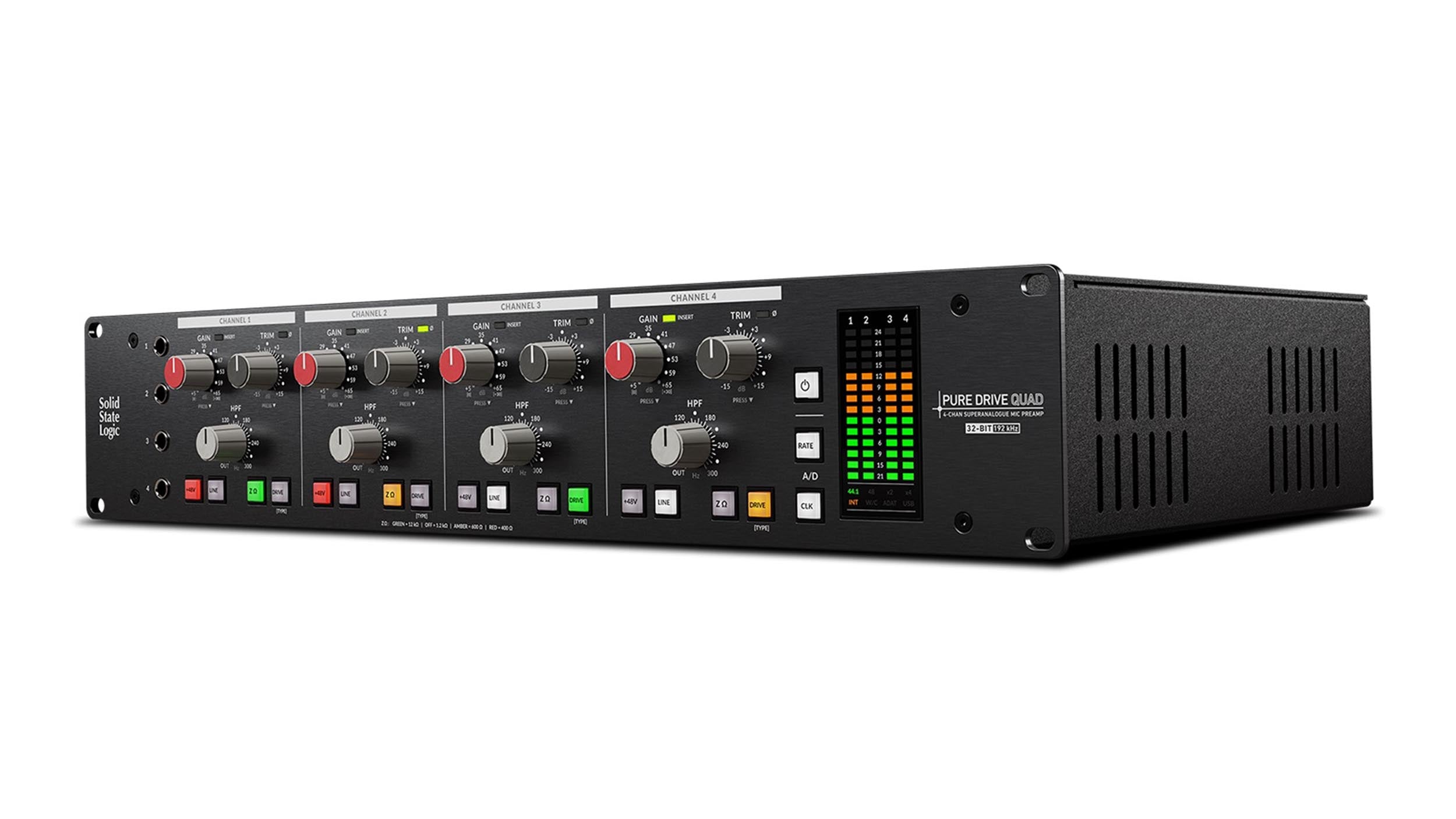 Solid State Logic PURE DRIVE QUAD 4-Channel Microphone Preamplifier with Triple Drive Modes by SSL