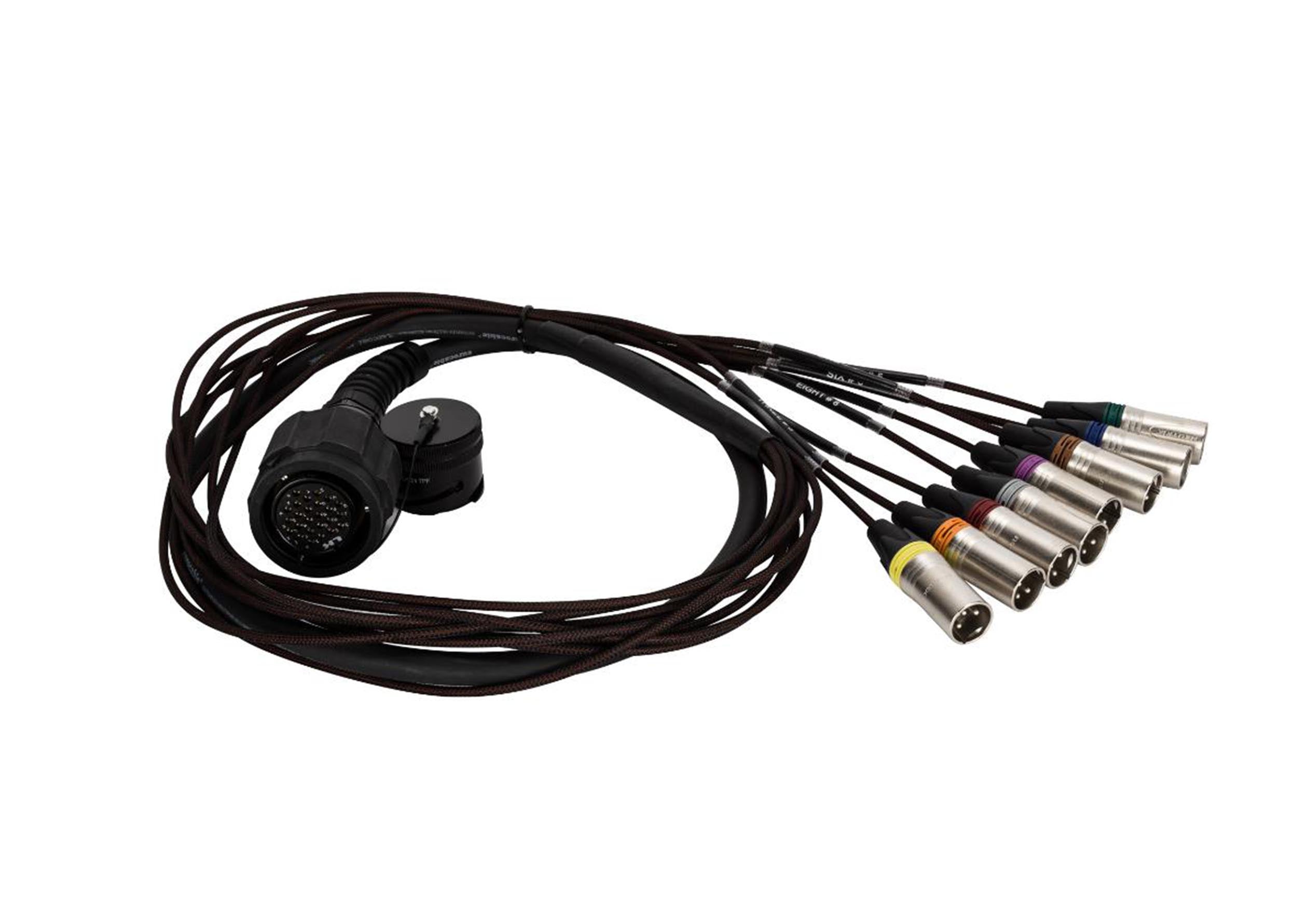 RCF CBL LKS 25-2 FANOUT Multipin Cable with LK25 Female to 8× XLR Male Connector - 2 M by RCF