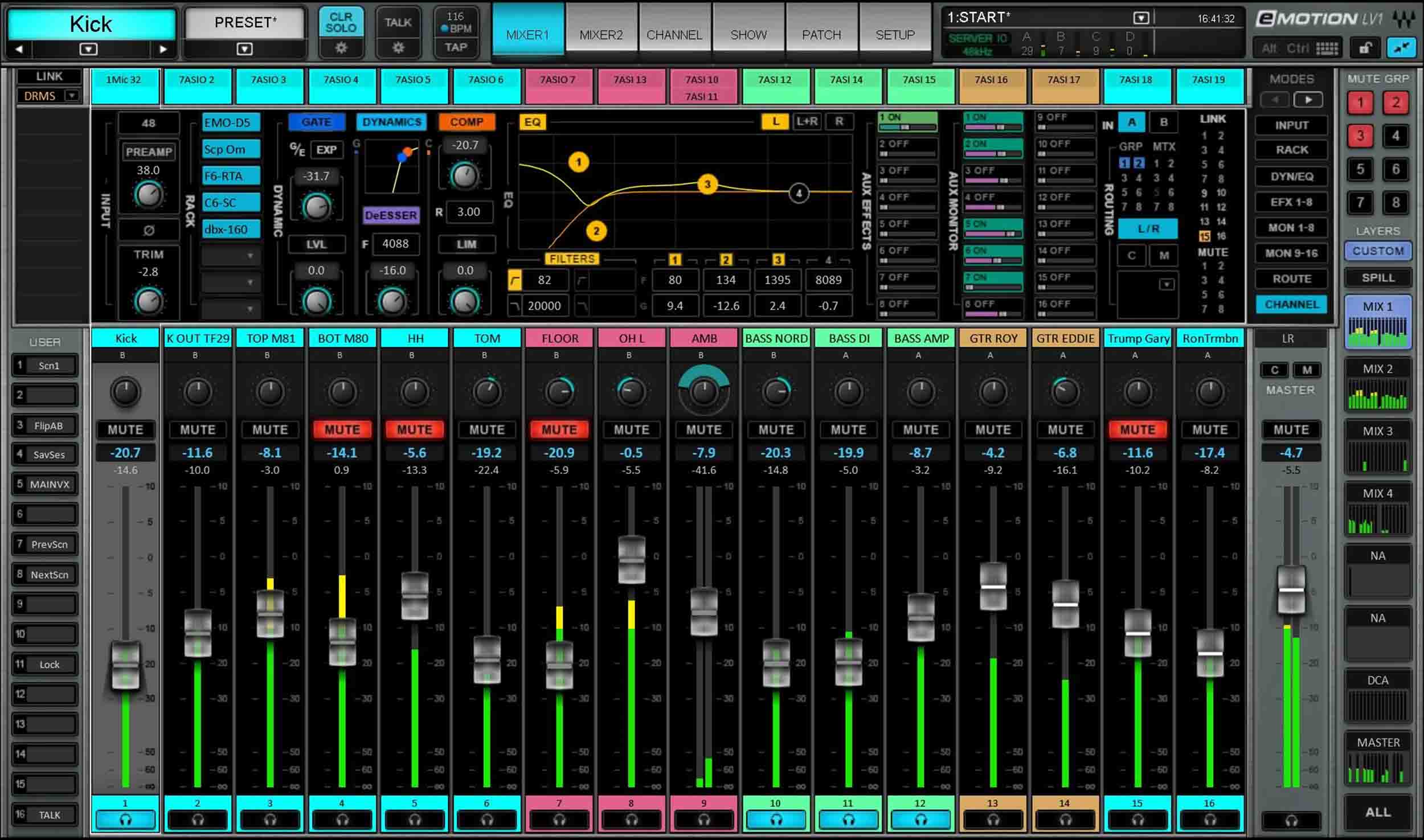 Waves CMBAXISLV64 eMotion LV1 64-Channel Mixer with Axis Scope SoundGrid System by Waves