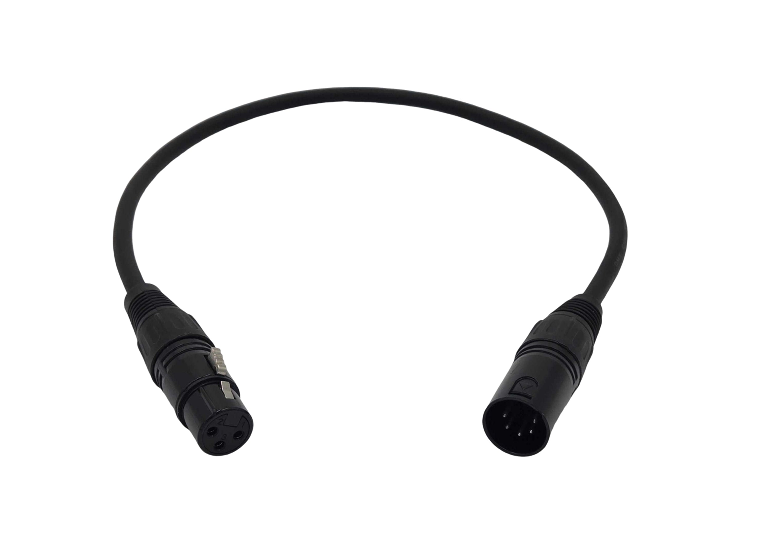 Bauer DMX 3 Pin Female to 5 Pin Male 1.6' FT by Bauer