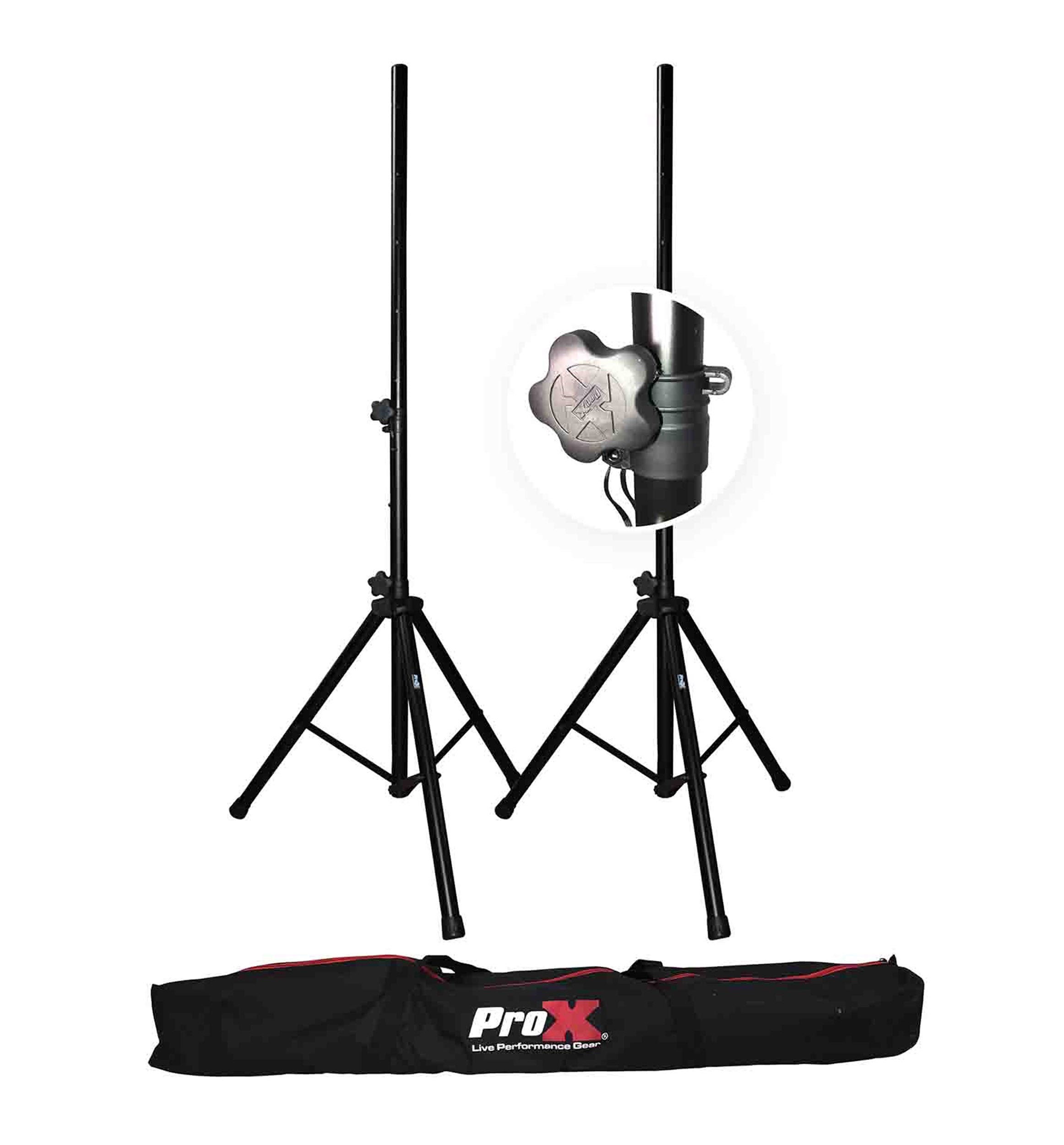 ProX T-SS18P Set of 2 Heavy Duty Speaker Tripod Stands with Bag - 6 ft (44"-72")