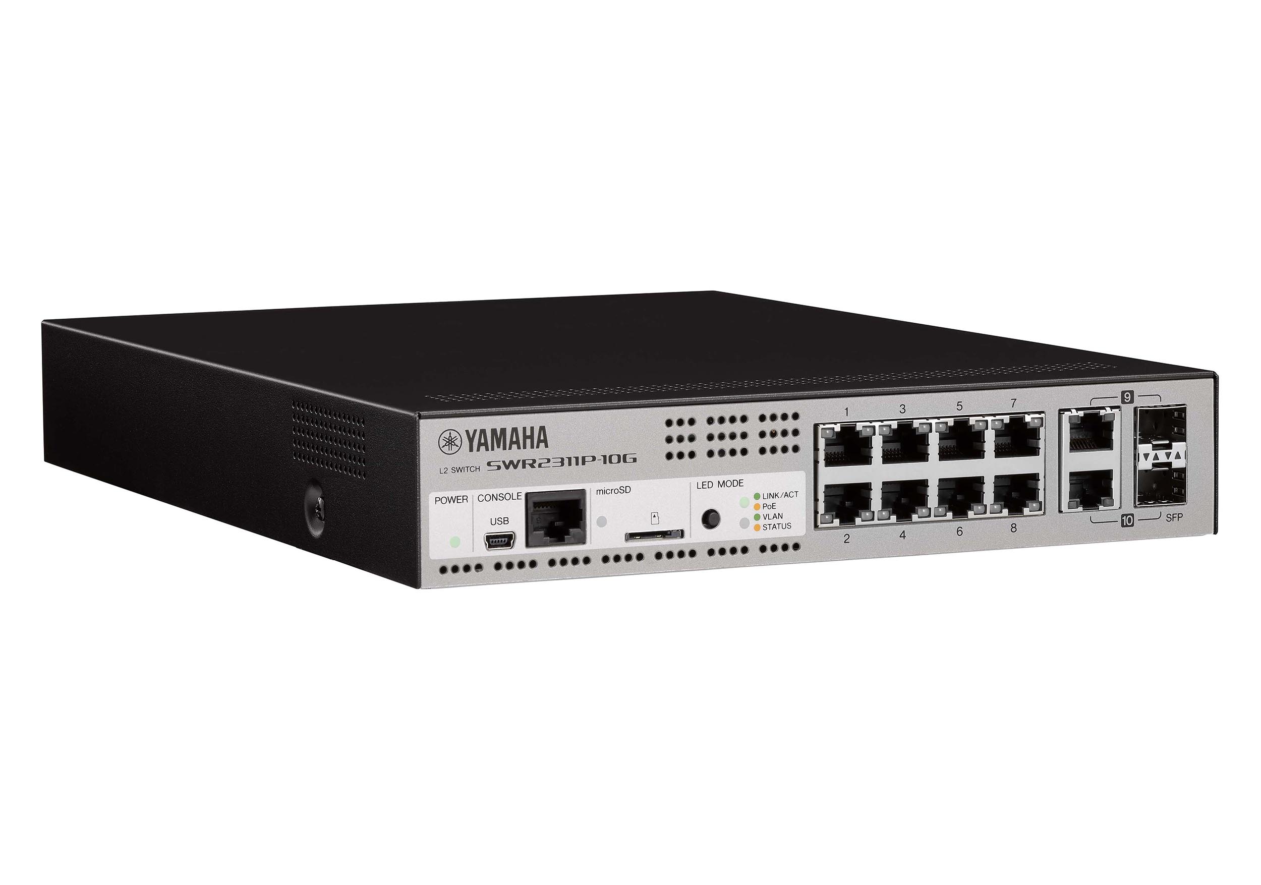 Yamaha SWR2311P-10G 10-Port Gigabit Managed Dante Switch with PoE+ by Yamaha