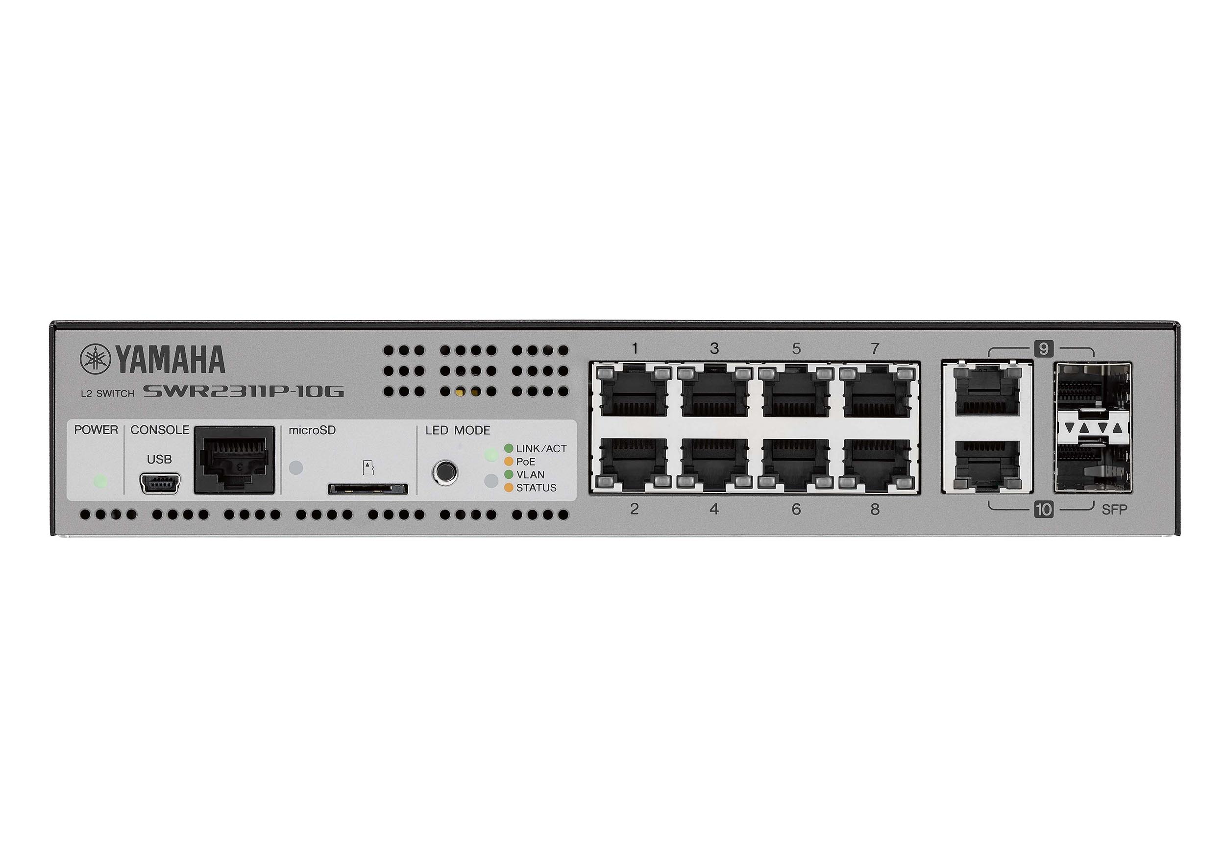 Yamaha SWR2311P-10G 10-Port Gigabit Managed Dante Switch with PoE+ by Yamaha
