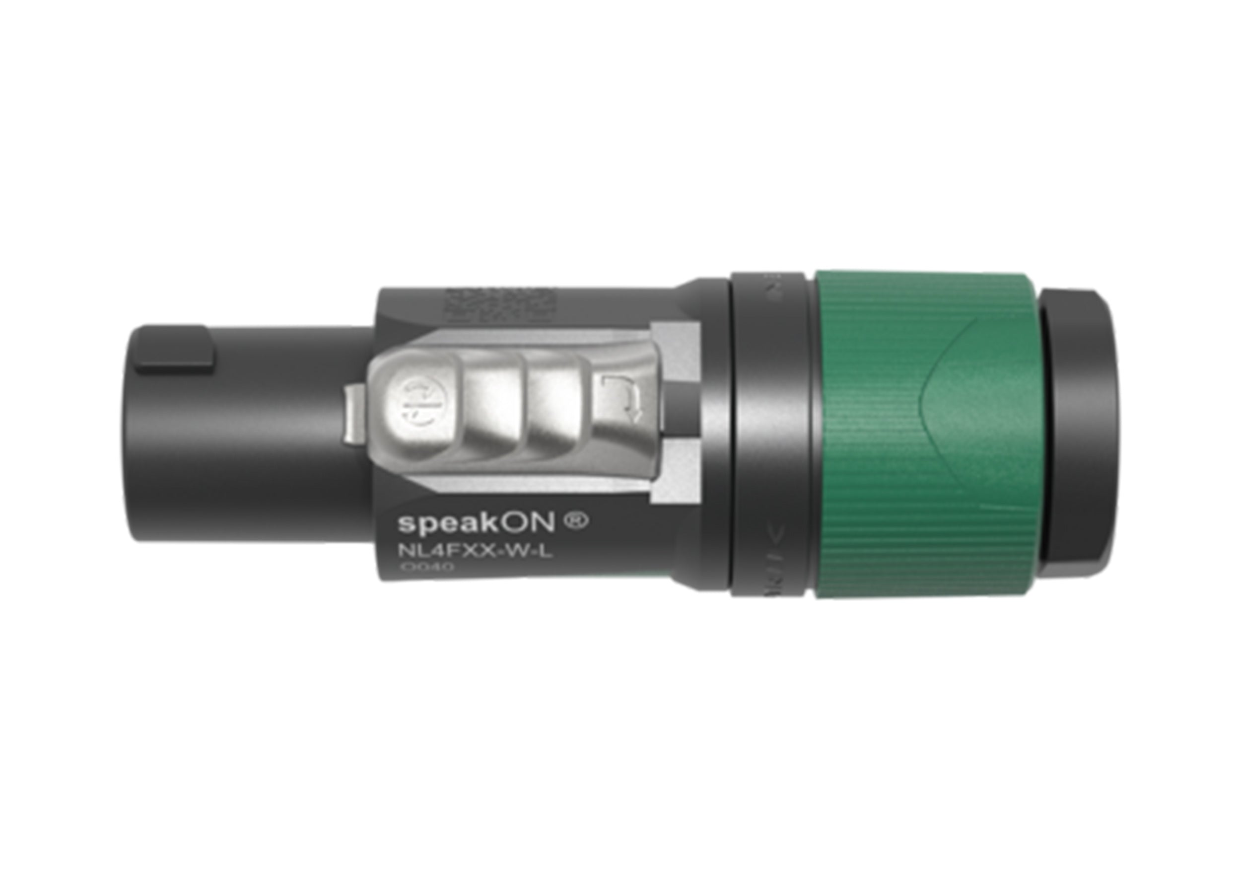 Neutrik NL4FXX-W-L speakON Cable Connector with Slip-Proof 2-Component Housing, Locking Bushing, and Strain Relief for Cables by Neutrik