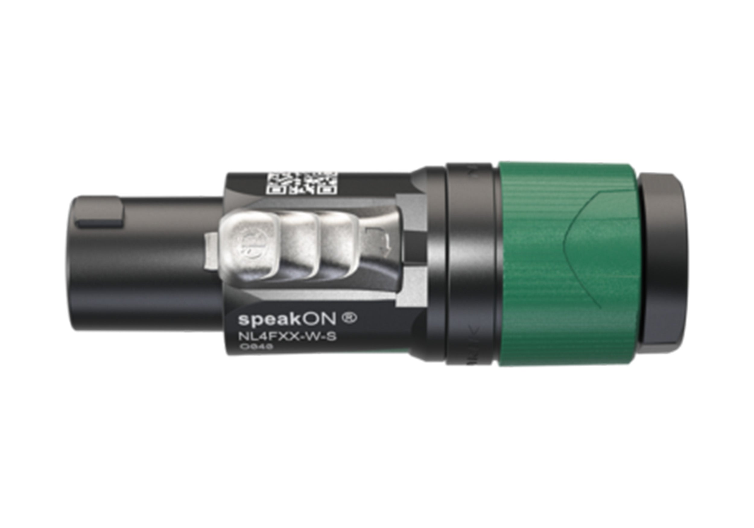 Neutrik NL4FXX-W-S 4-Pole speakON Connector - Professional Locking Cable End for 6-12mm Cables - Green by Neutrik