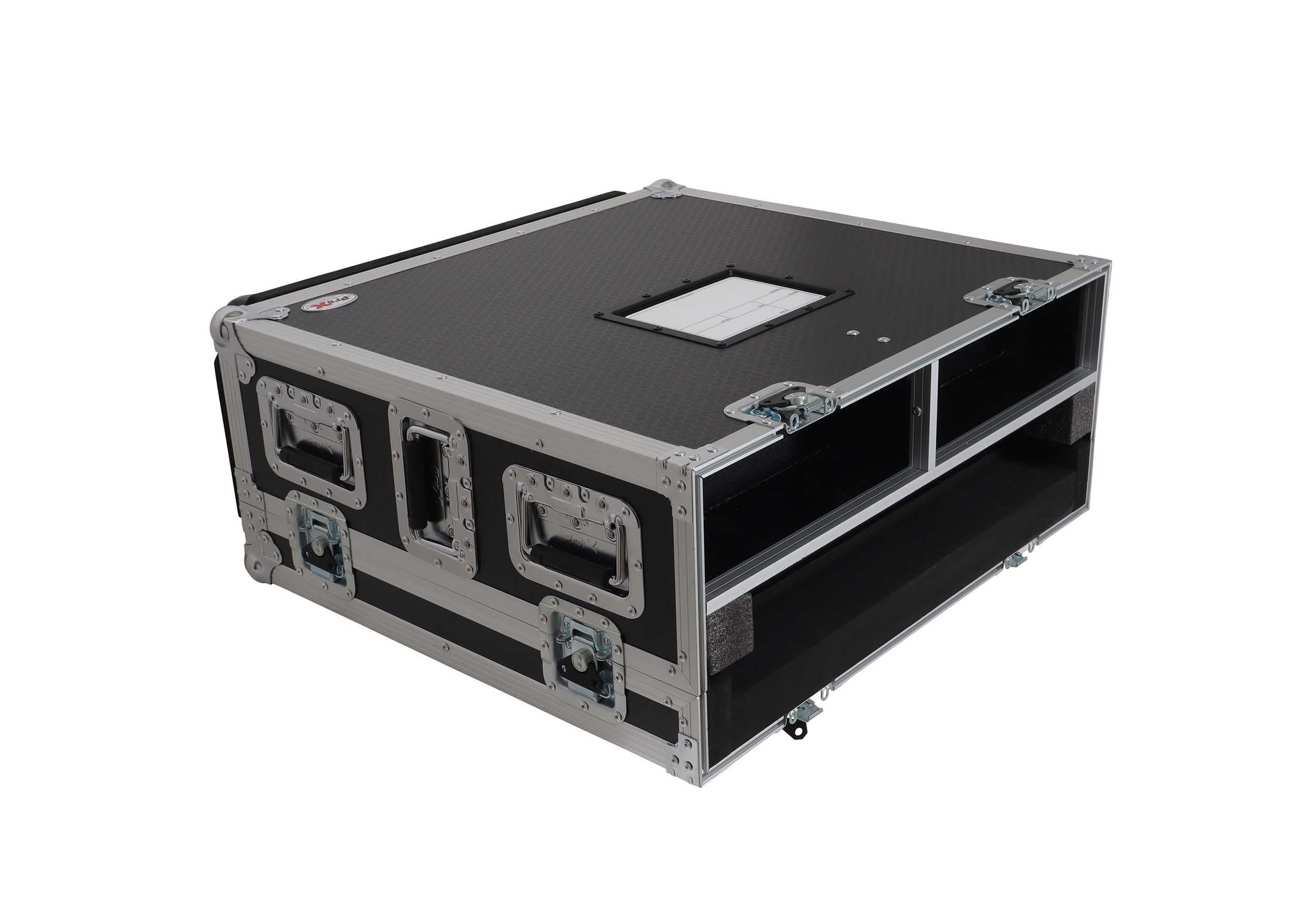 ProX XS-AHQU6DHW Digital Audio Mixer Flight Case for Allen & Heath QU6 Console with Doghouse Compartment and 4x Caster Wheels by ProX Cases