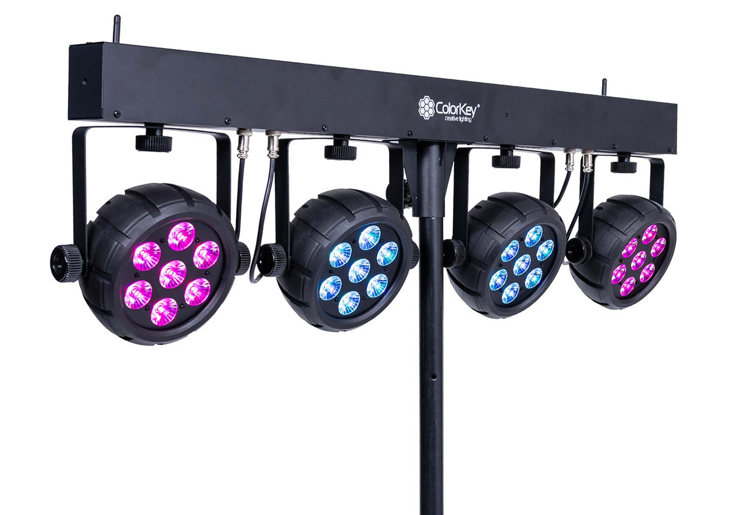 Colorkey CKU-3080 PartyBar Mobile 500 EL Battery-Powered All-in-One Multi-Effects Lighting Package by ColorKey