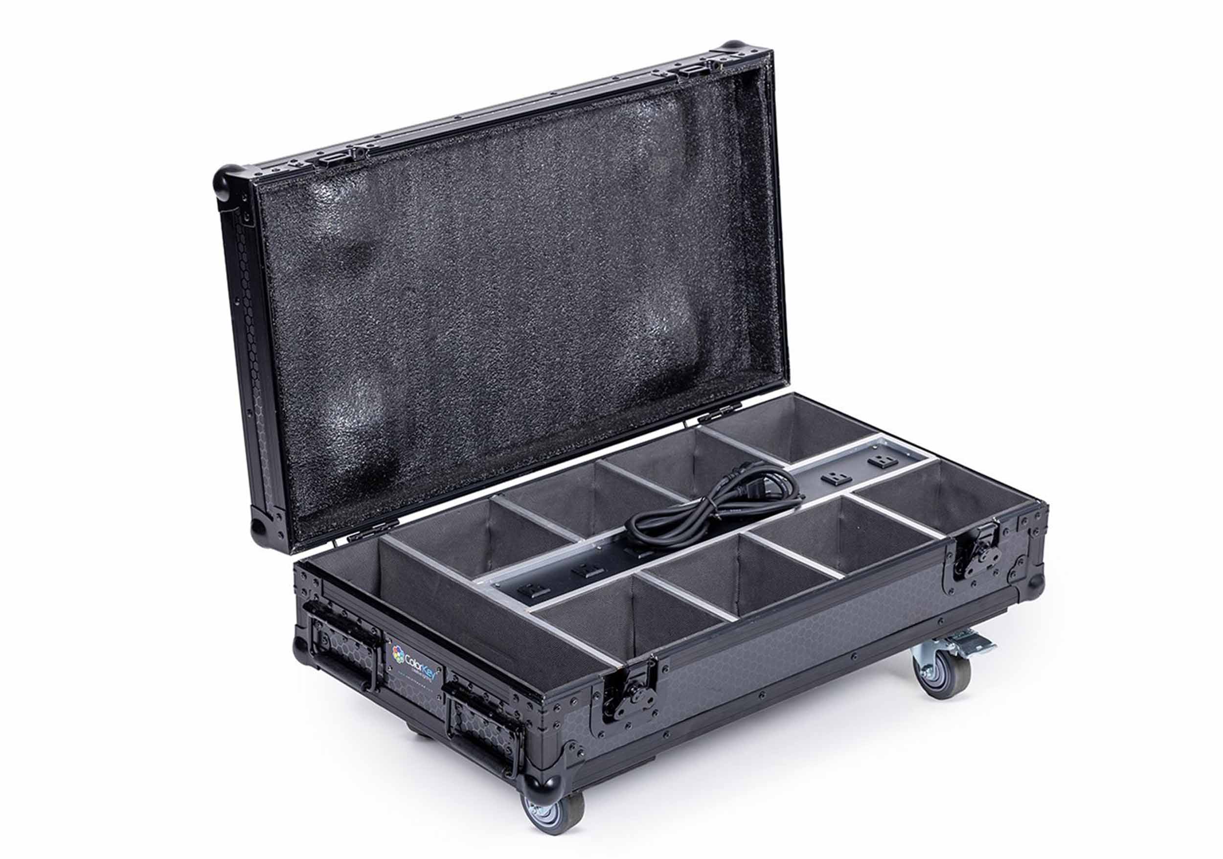 ColorKey CKU-6228-KIT MobilePar Mini HEX 4 MKII, 8-Pack Battery Powered RGBAW-UV LED Bundle with Charging Road Case by ColorKey