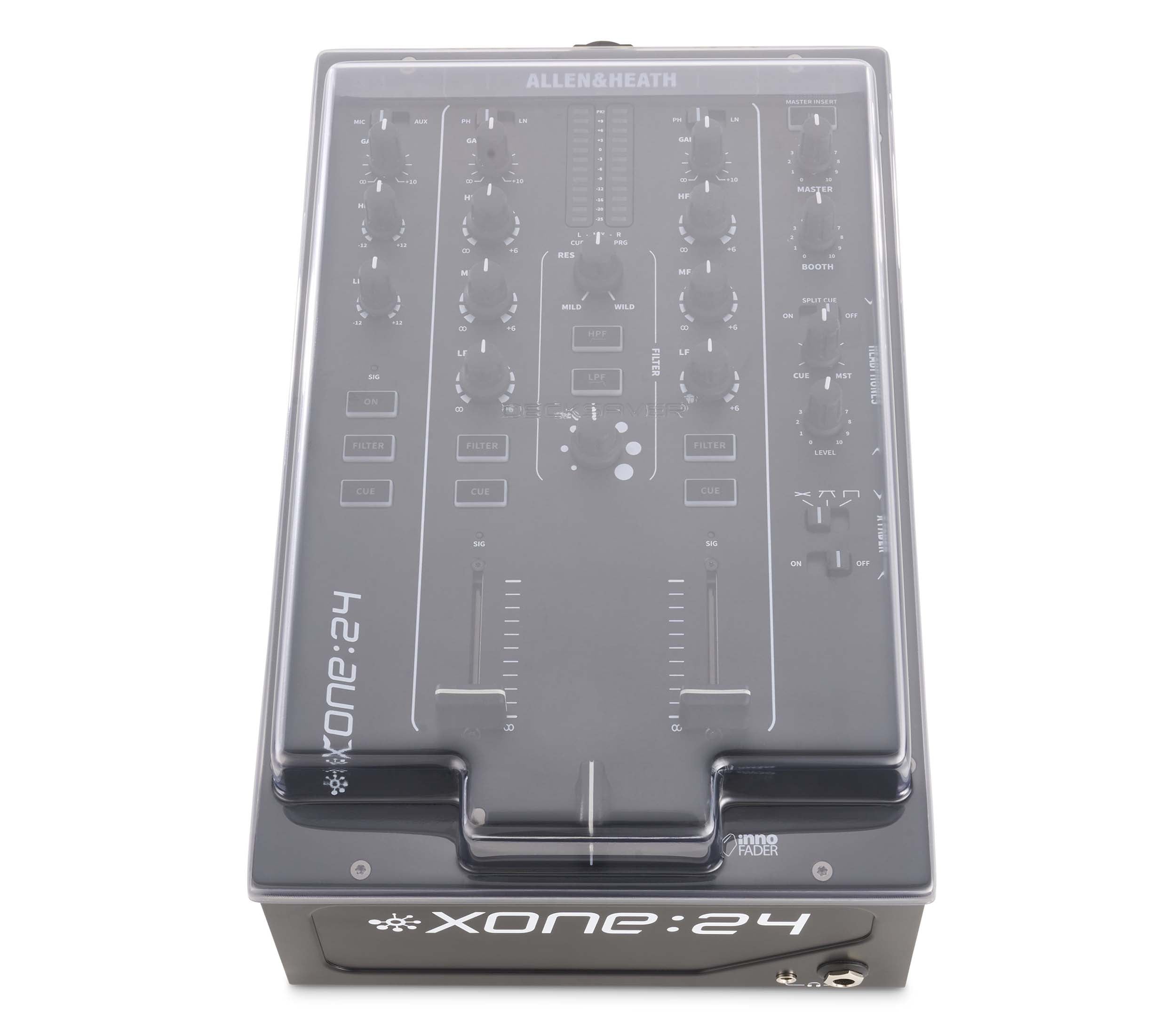Decksaver DS-PC-XONE24 Smoked Clear Cover for Allen & Heath XONE:24 and 24C DJ Mixer by DECKSAVER