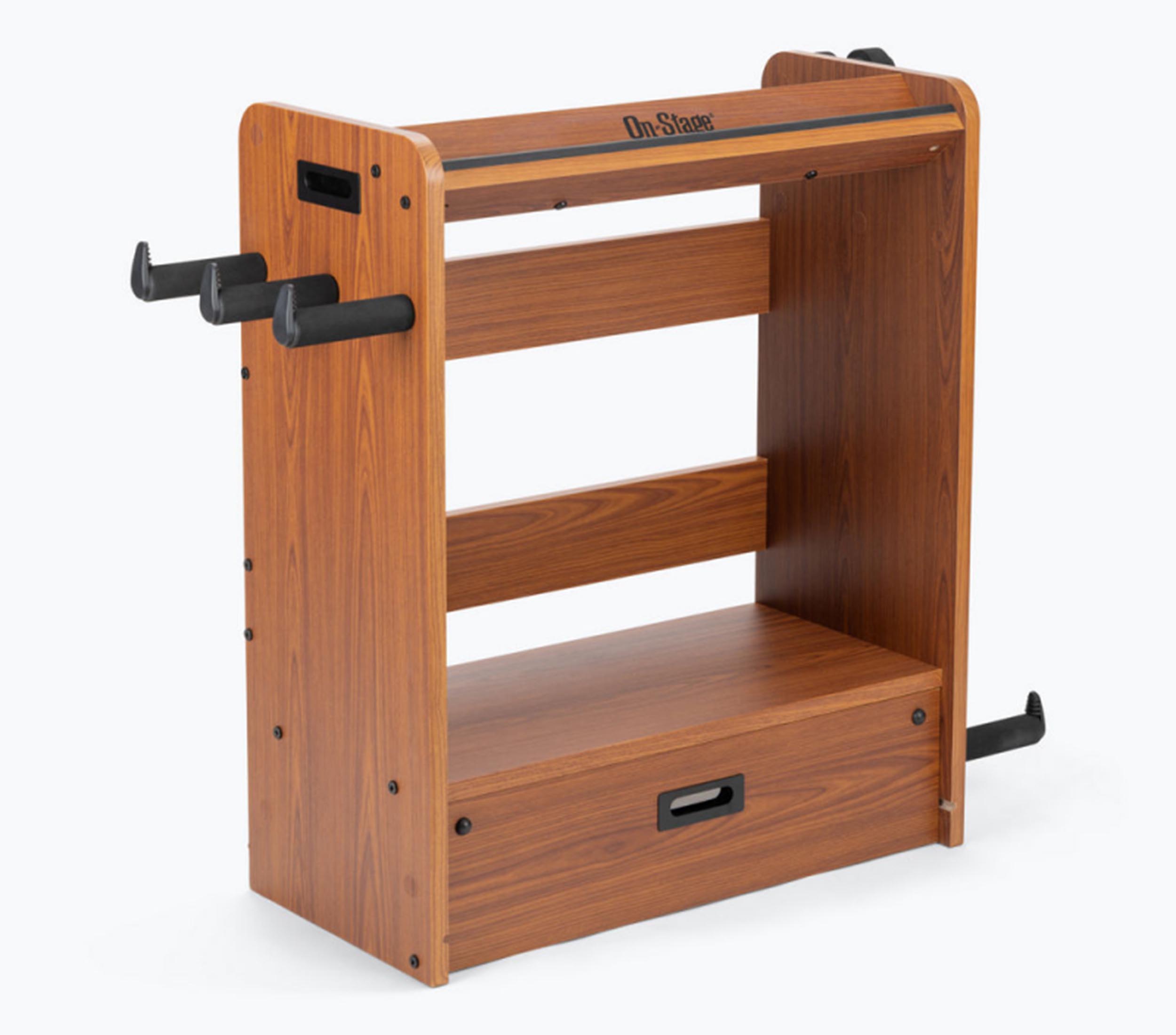 On-Stage GWS5000 Guitar Workstation with Elevated Amp Stand - Black and Rosewood Finish by On-Stage