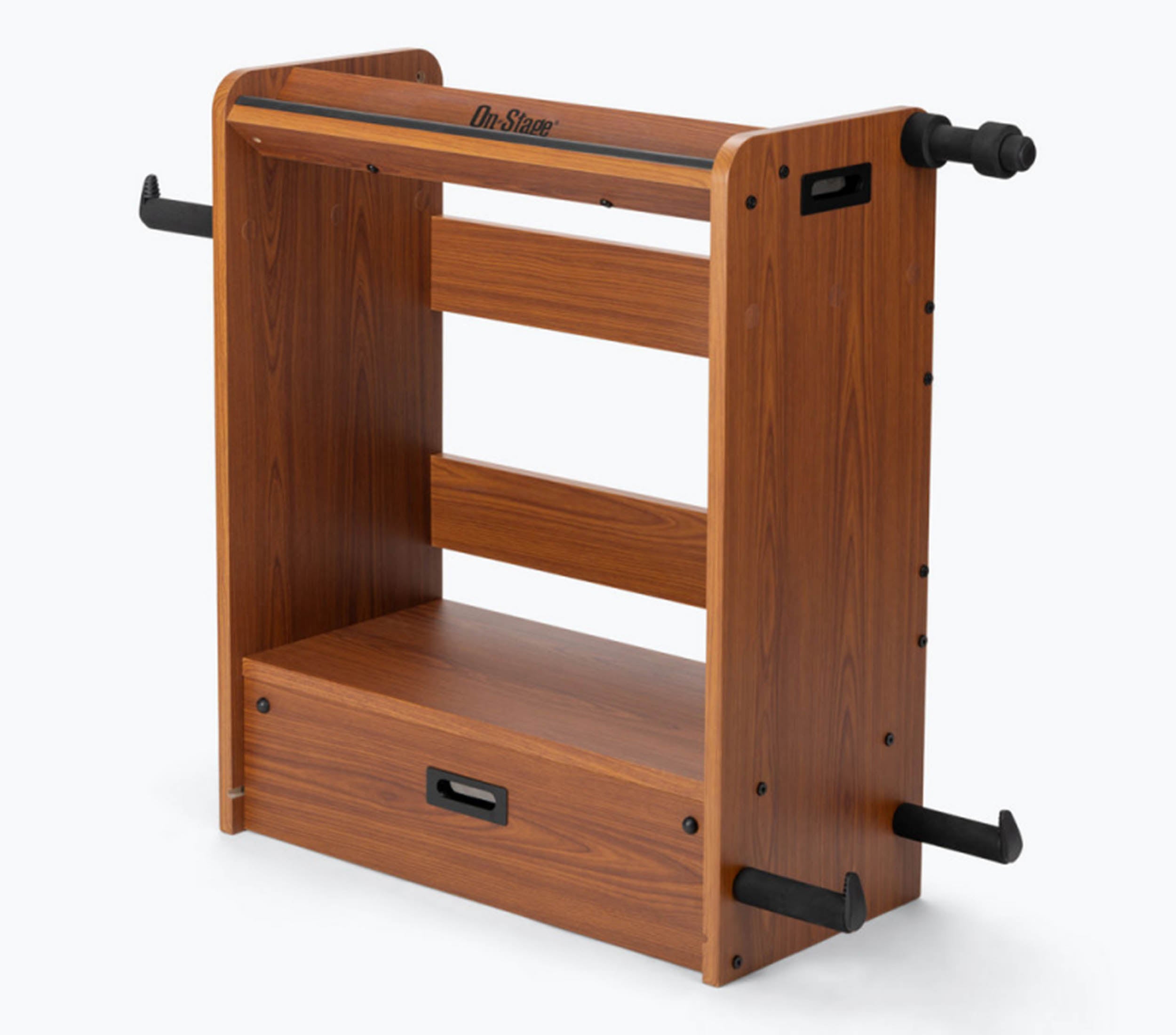 On-Stage GWS5000 Guitar Workstation with Elevated Amp Stand - Black and Rosewood Finish by On-Stage