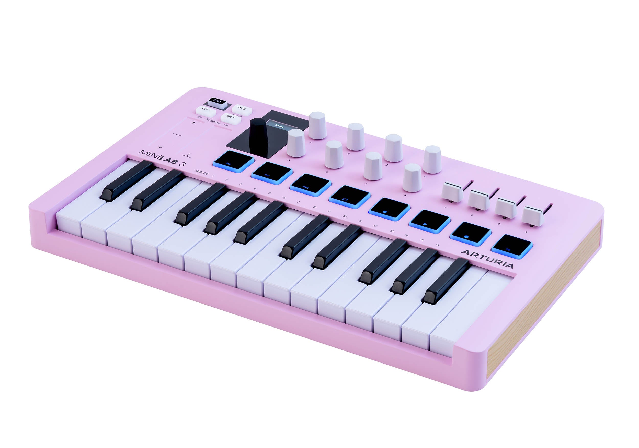 Arturia MiniLab 3, 25-Key USB MIDI Keyboard Controller with RGB Pads and Analog Lab Software - Rose Quartz and Aquamarine Finishes by ARTURIA