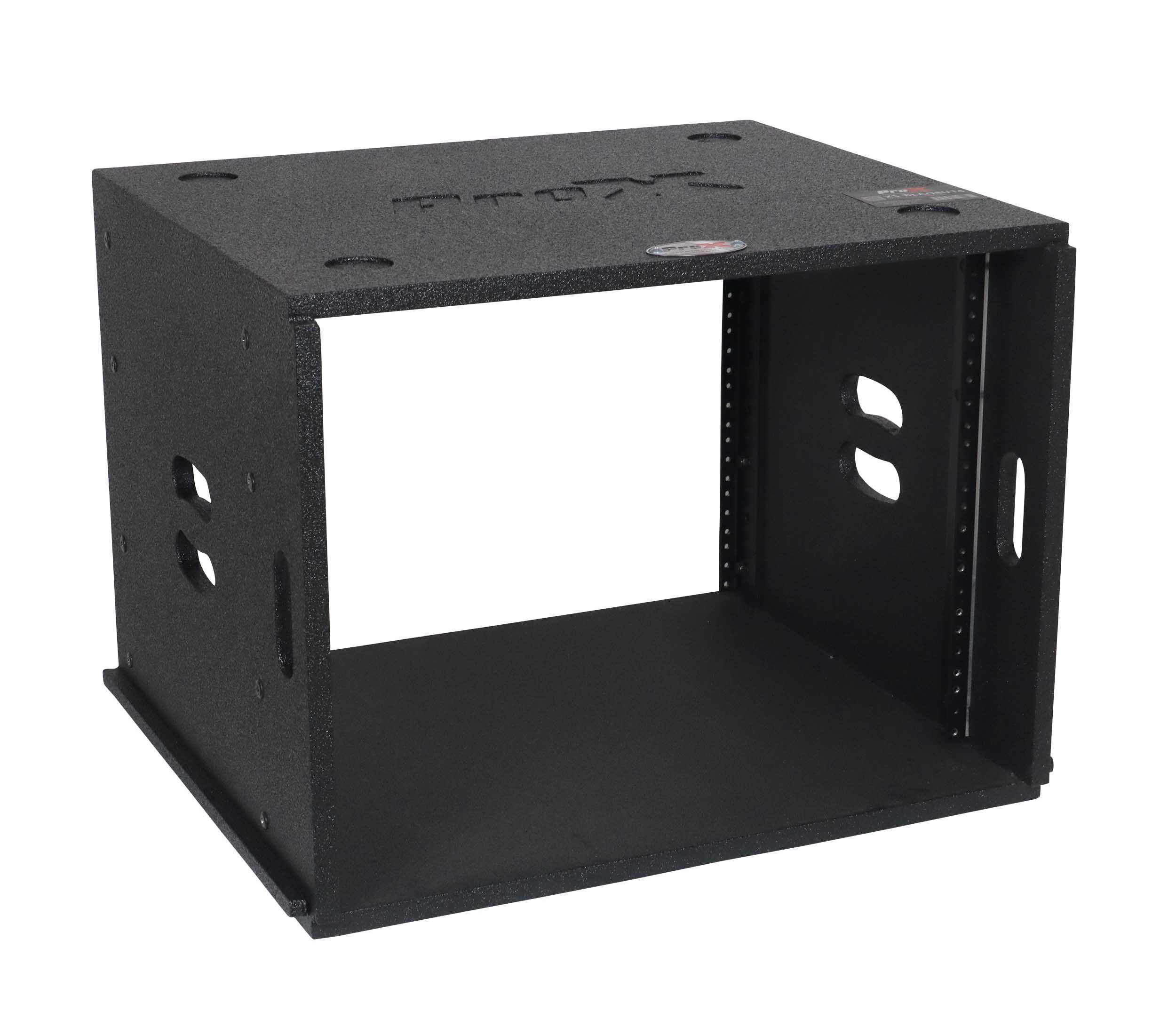 ProX XS-BLAQ8U14 8U Rack Case 14" Deep Vertical Amp Rack Polyurea Coated BLAQ Series by ProX Cases