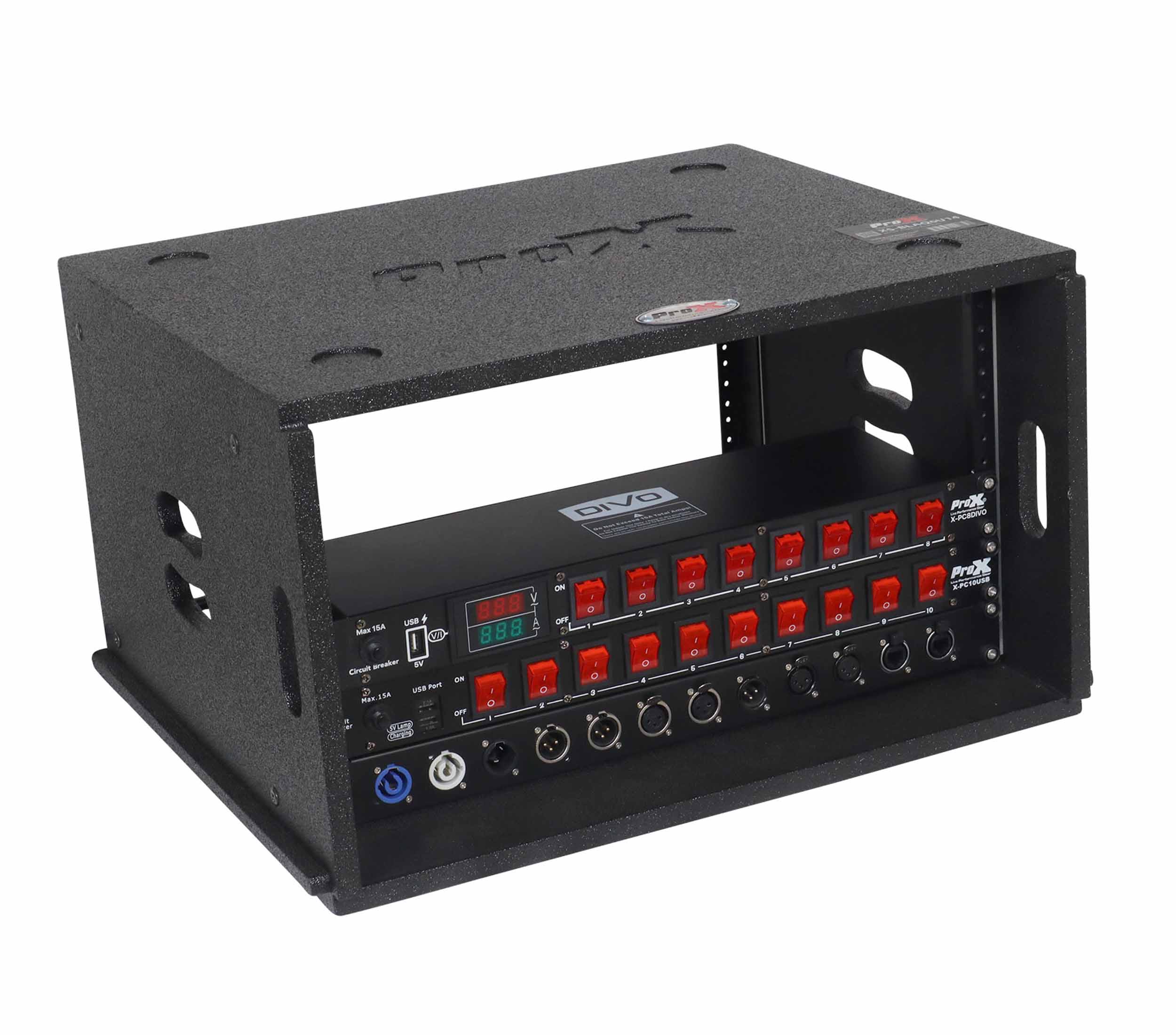 ProX XS-BLAQ6U14 6U Rack Case 14" Deep Vertical Amp Rack Polyurea Coated BLAQ Series by ProX Cases