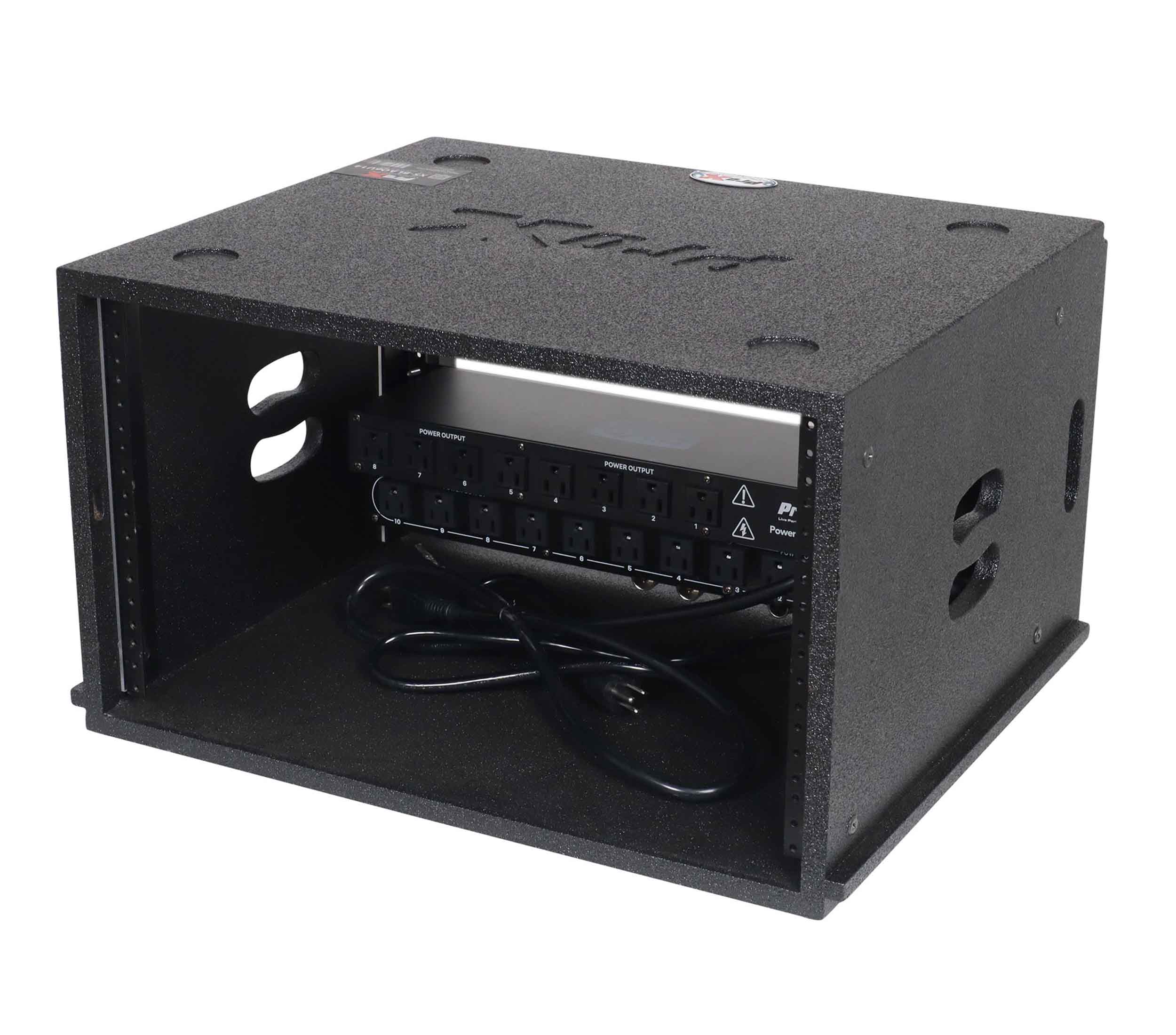 ProX XS-BLAQ6U14 6U Rack Case 14" Deep Vertical Amp Rack Polyurea Coated BLAQ Series by ProX Cases