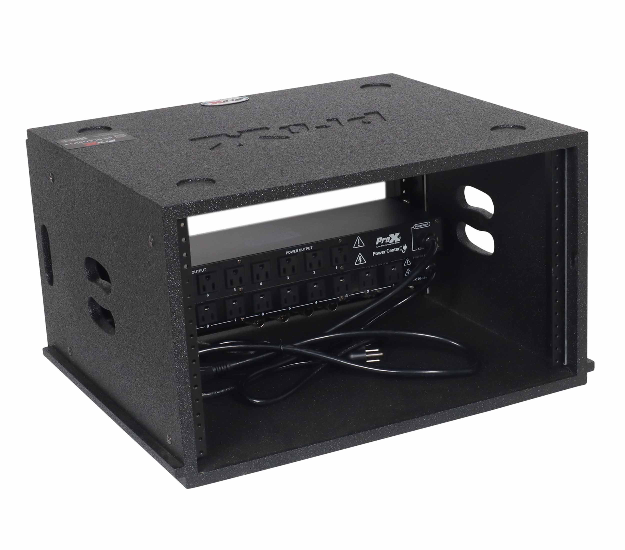 ProX XS-BLAQ6U14 6U Rack Case 14" Deep Vertical Amp Rack Polyurea Coated BLAQ Series by ProX Cases