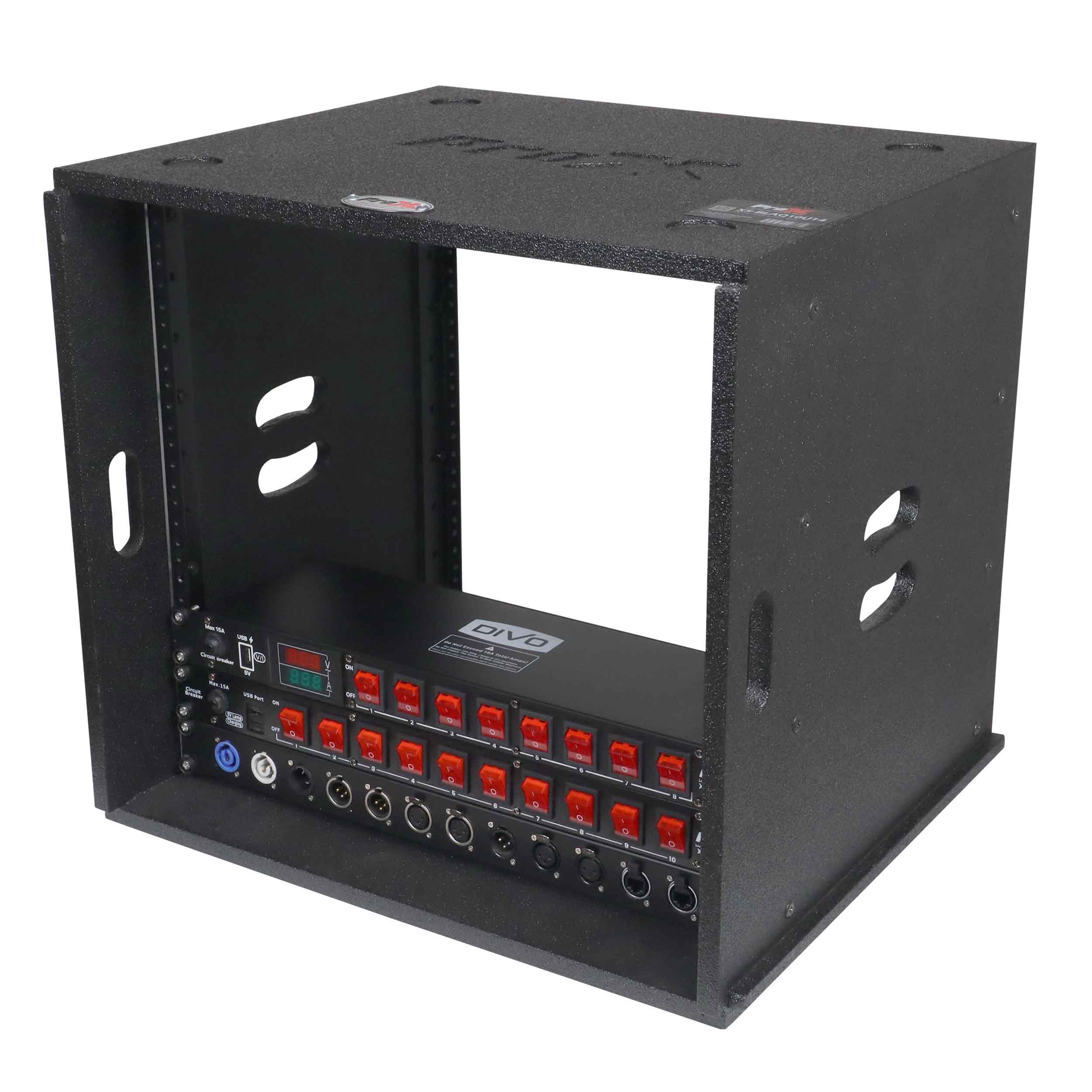 ProX XS-BLAQ10U14 10U Rack Case 14" Deep Vertical Amp Rack Polyurea Coated BLAQ Series by ProX Cases