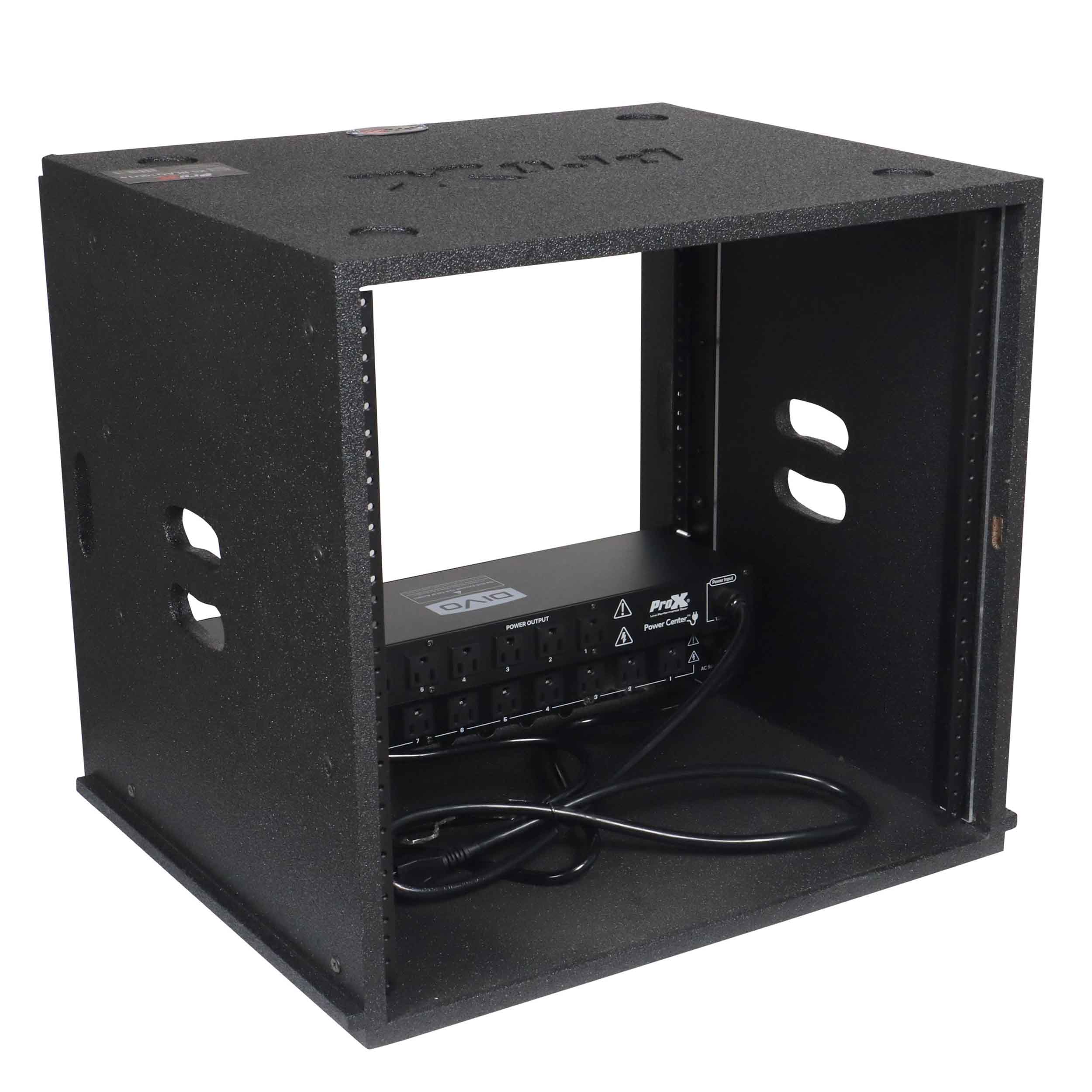 ProX XS-BLAQ10U14 10U Rack Case 14" Deep Vertical Amp Rack Polyurea Coated BLAQ Series by ProX Cases
