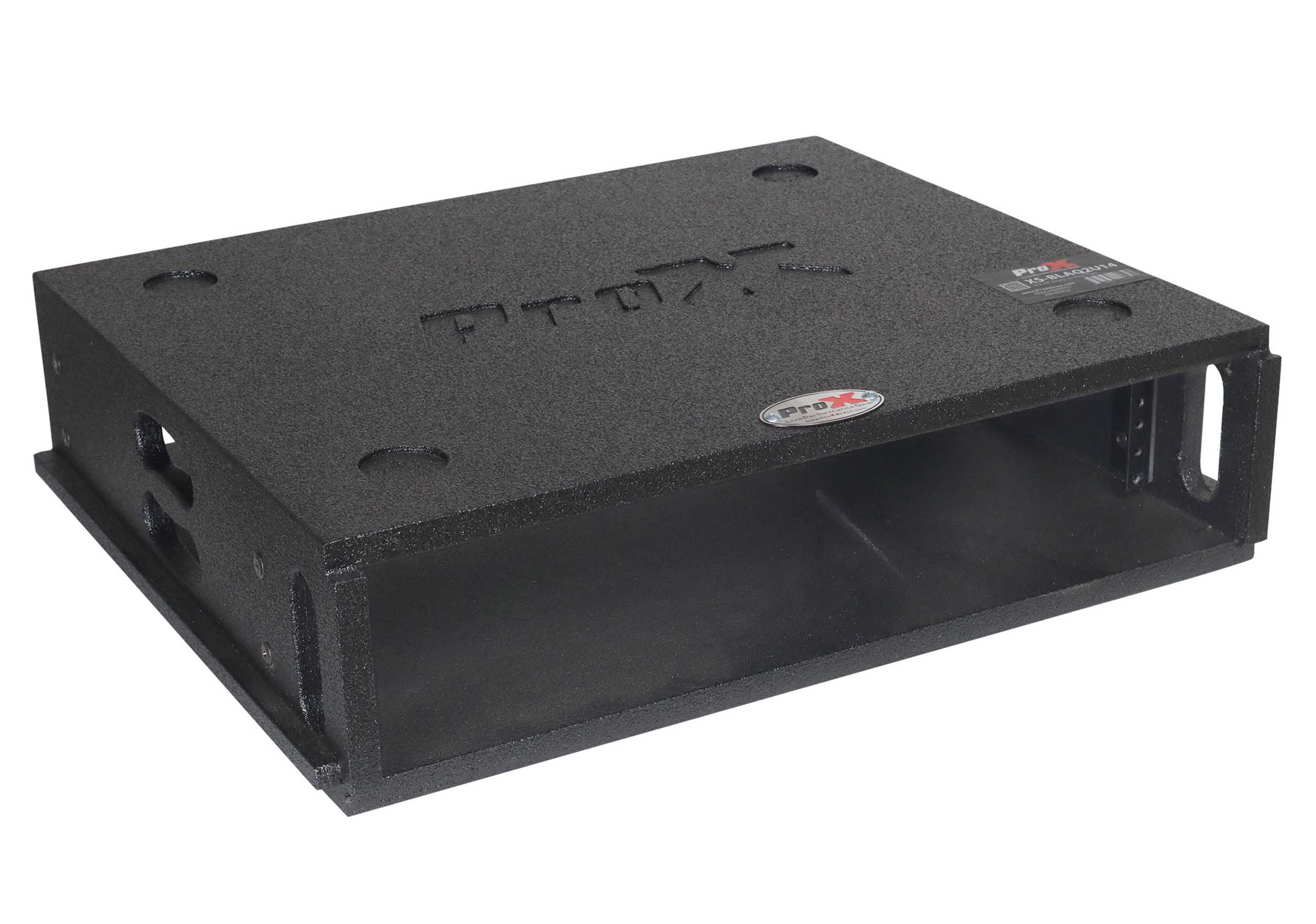 ProX XS-BLAQ2U14 2U Rack Case 14" Deep Vertical Amp Rack Polyurea Coated BLAQ Series by ProX Cases