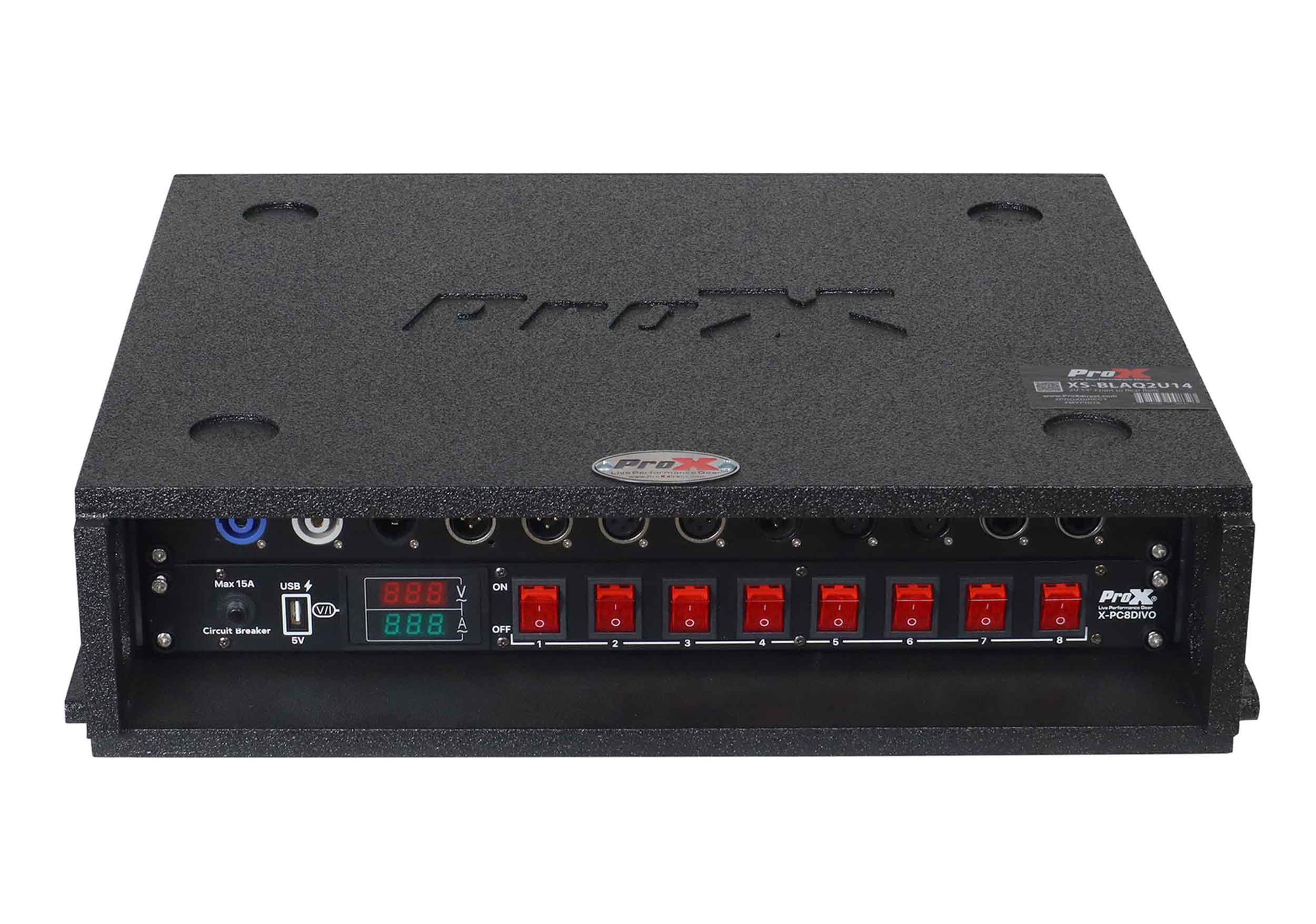ProX XS-BLAQ2U14 2U Rack Case 14" Deep Vertical Amp Rack Polyurea Coated BLAQ Series by ProX Cases