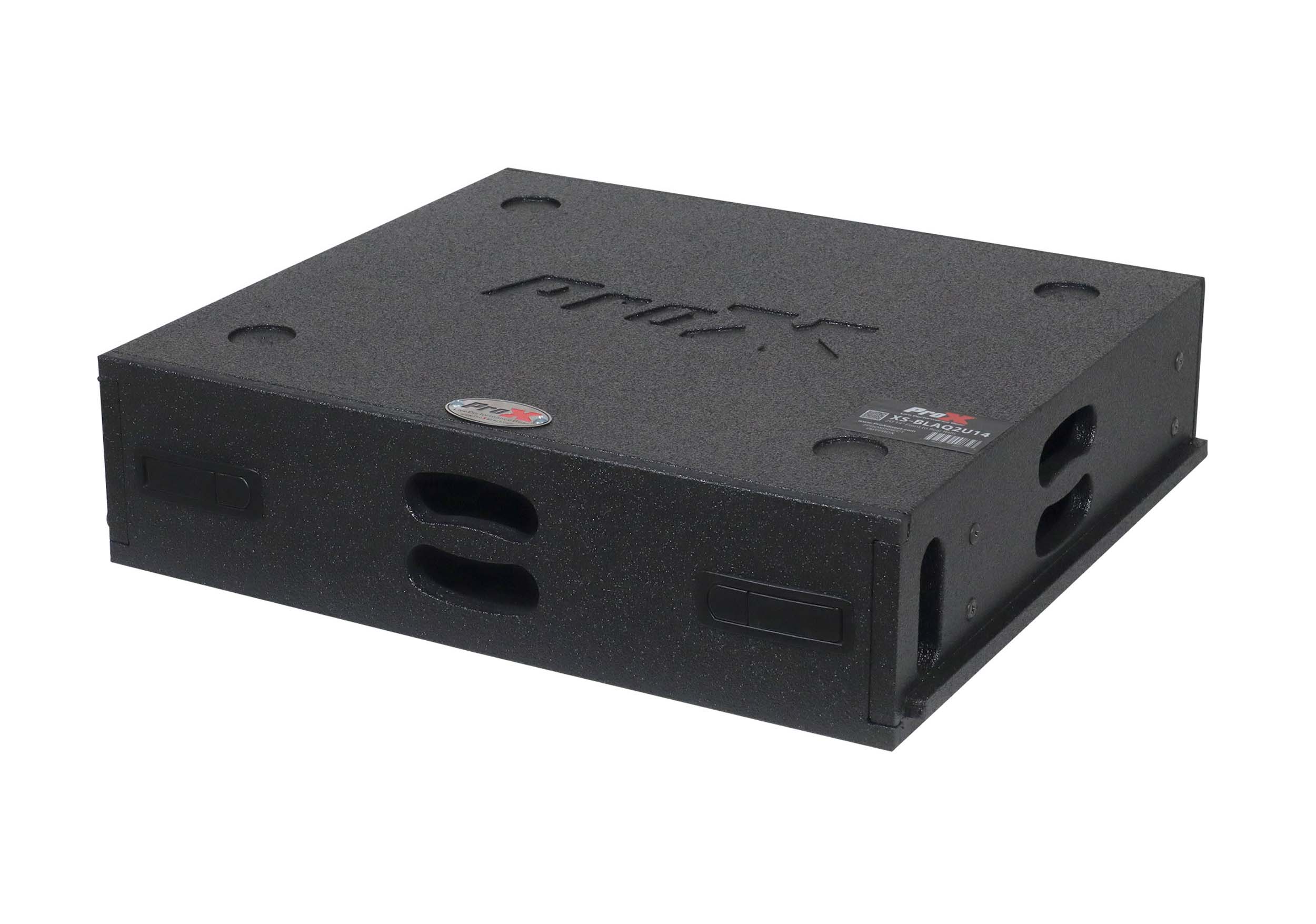 ProX XS-BLAQ2U14 2U Rack Case 14" Deep Vertical Amp Rack Polyurea Coated BLAQ Series by ProX Cases