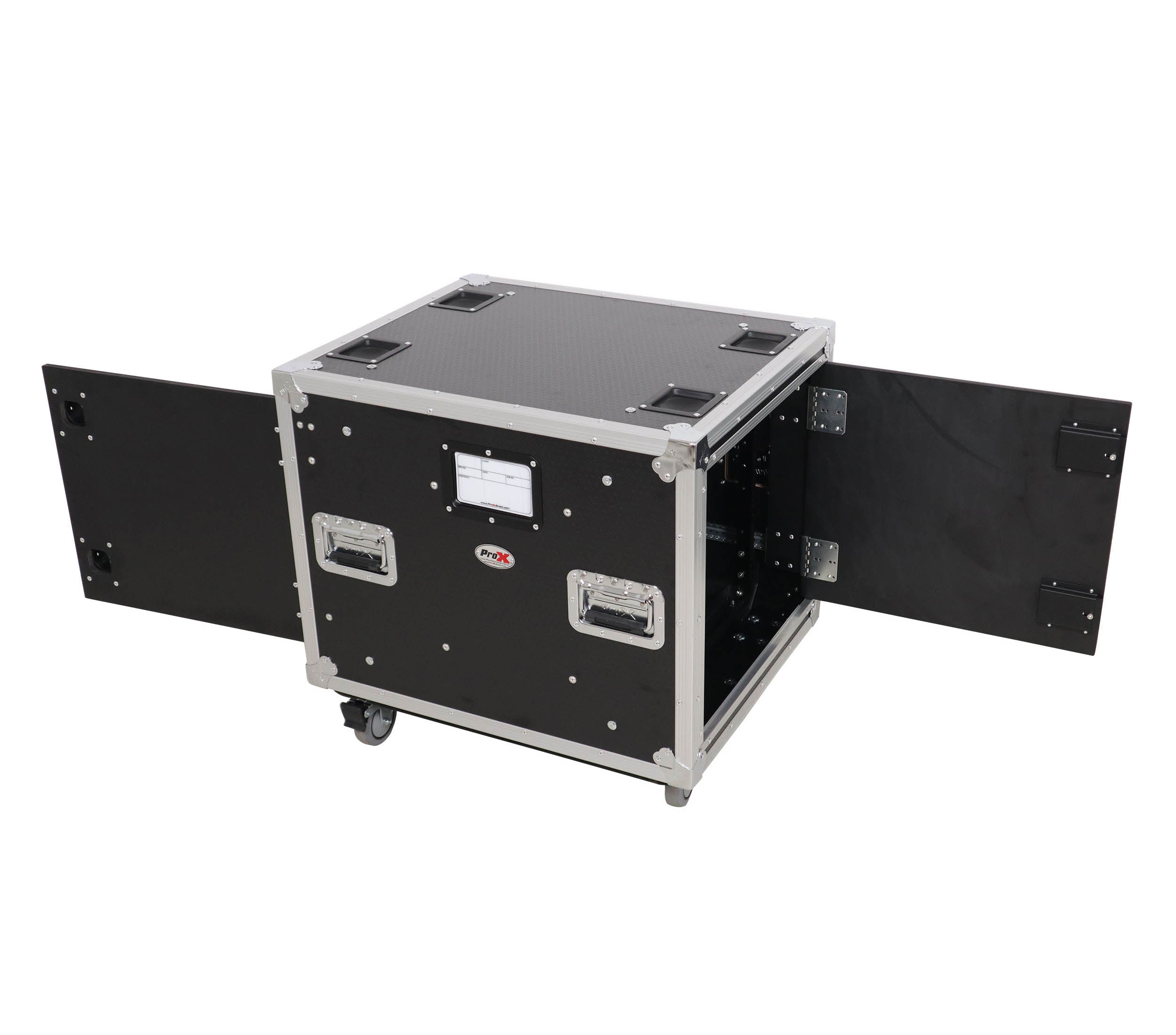 ProX XS-SLAM10U20 10U 20" Deep Vertical Shock-Mount Rack Case with 2 Sliding Slam Doors and 4" Casters by ProX Cases