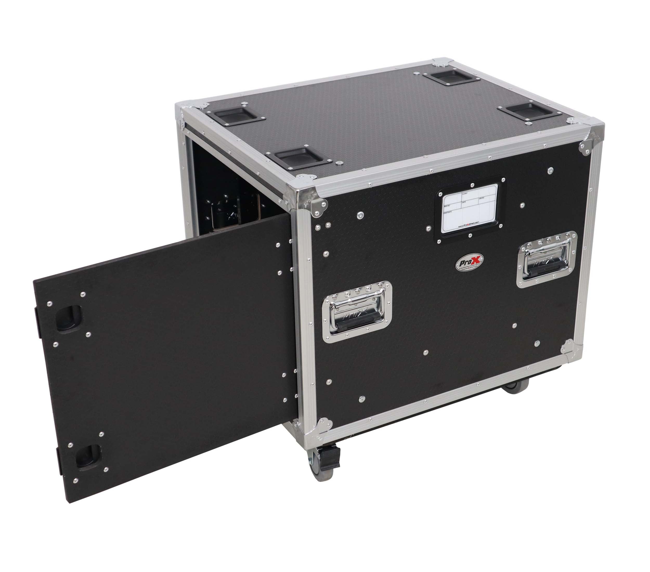 ProX XS-SLAM10U20 10U 20" Deep Vertical Shock-Mount Rack Case with 2 Sliding Slam Doors and 4" Casters by ProX Cases