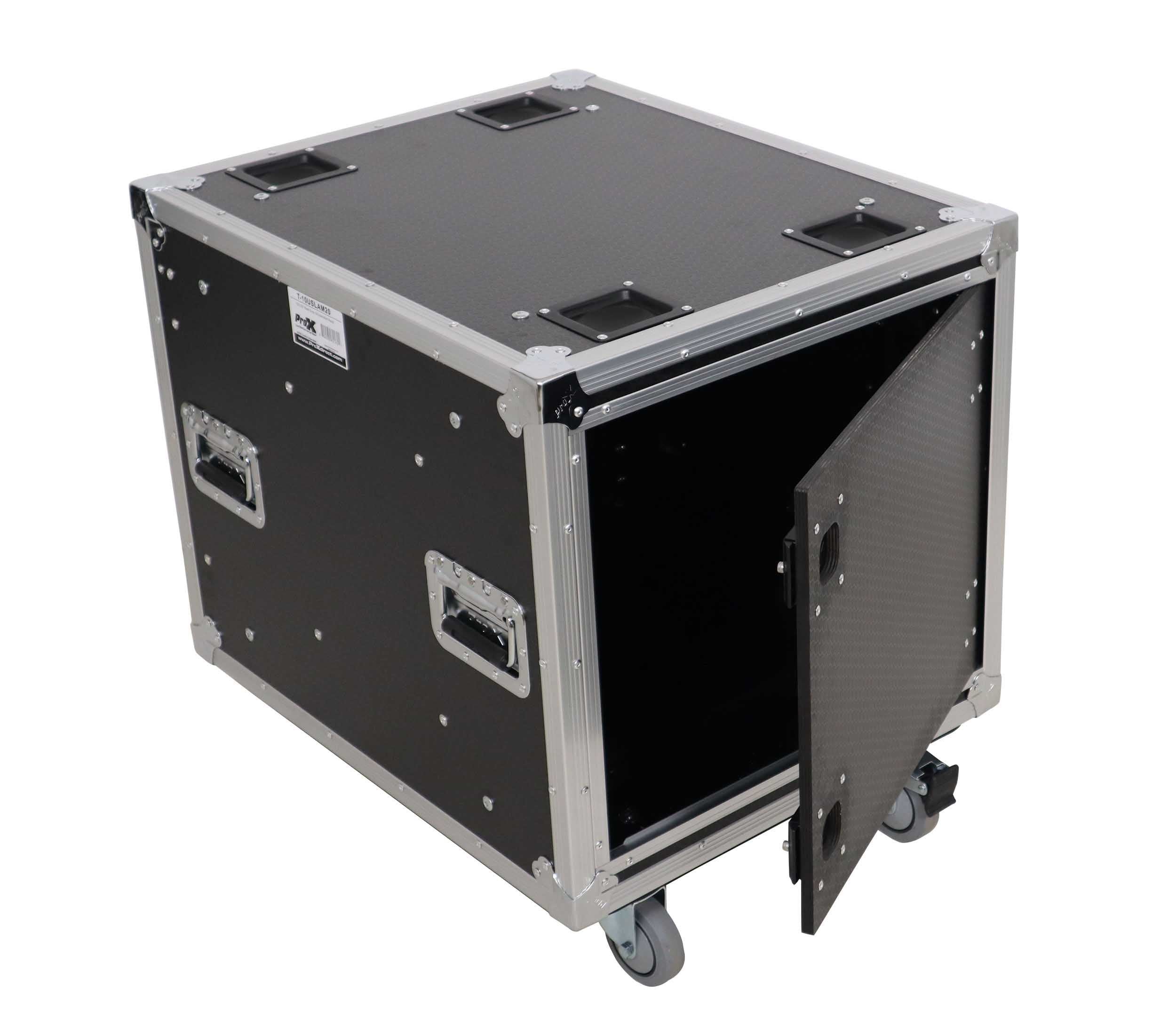 ProX XS-SLAM10U20 10U 20" Deep Vertical Shock-Mount Rack Case with 2 Sliding Slam Doors and 4" Casters by ProX Cases