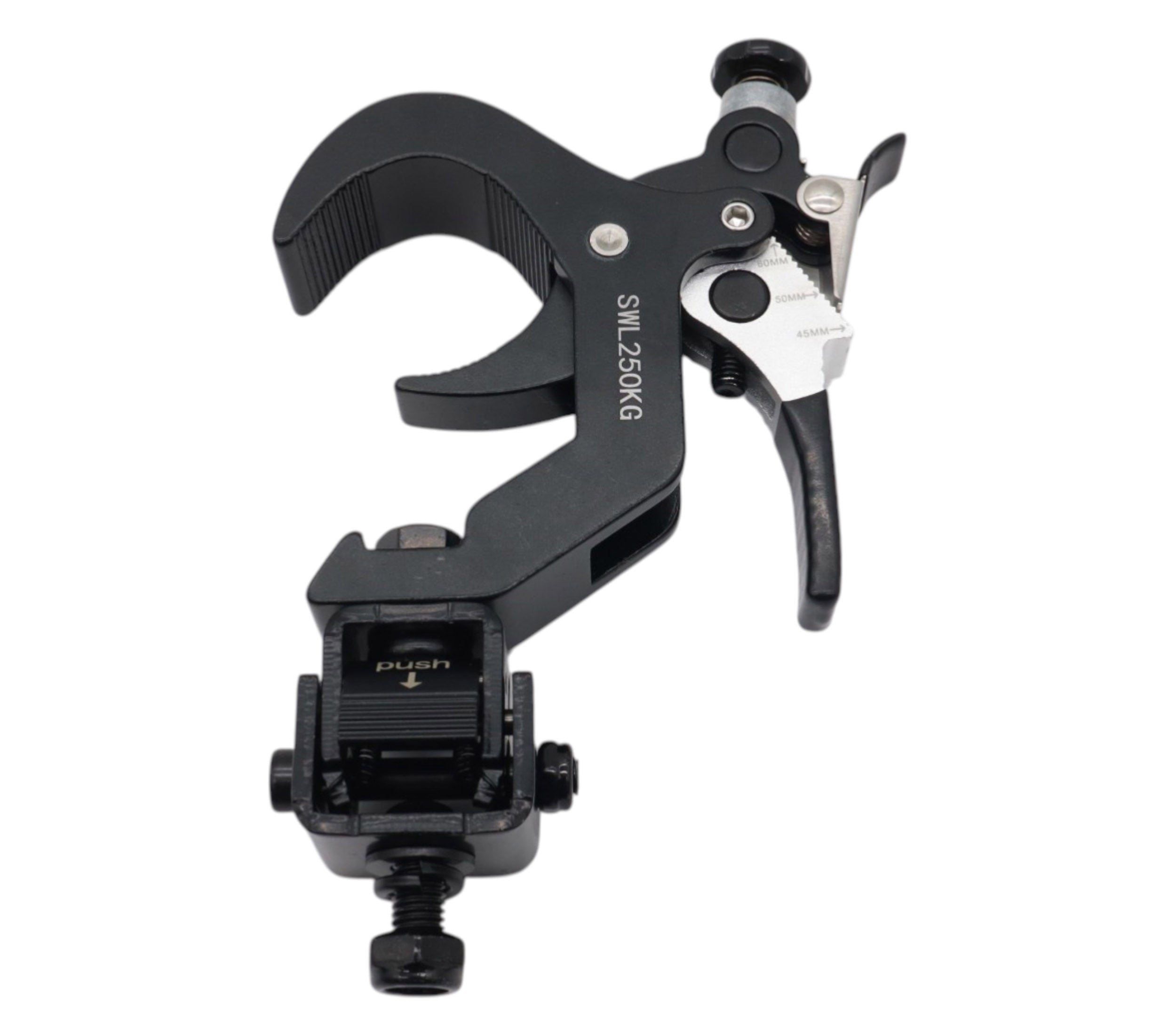 ProX T-QFXPRESSX4 Set of 4 Quick 90° Folding Truss Clamps with Moving Head Adapters, 2" Tube - Black by ProX