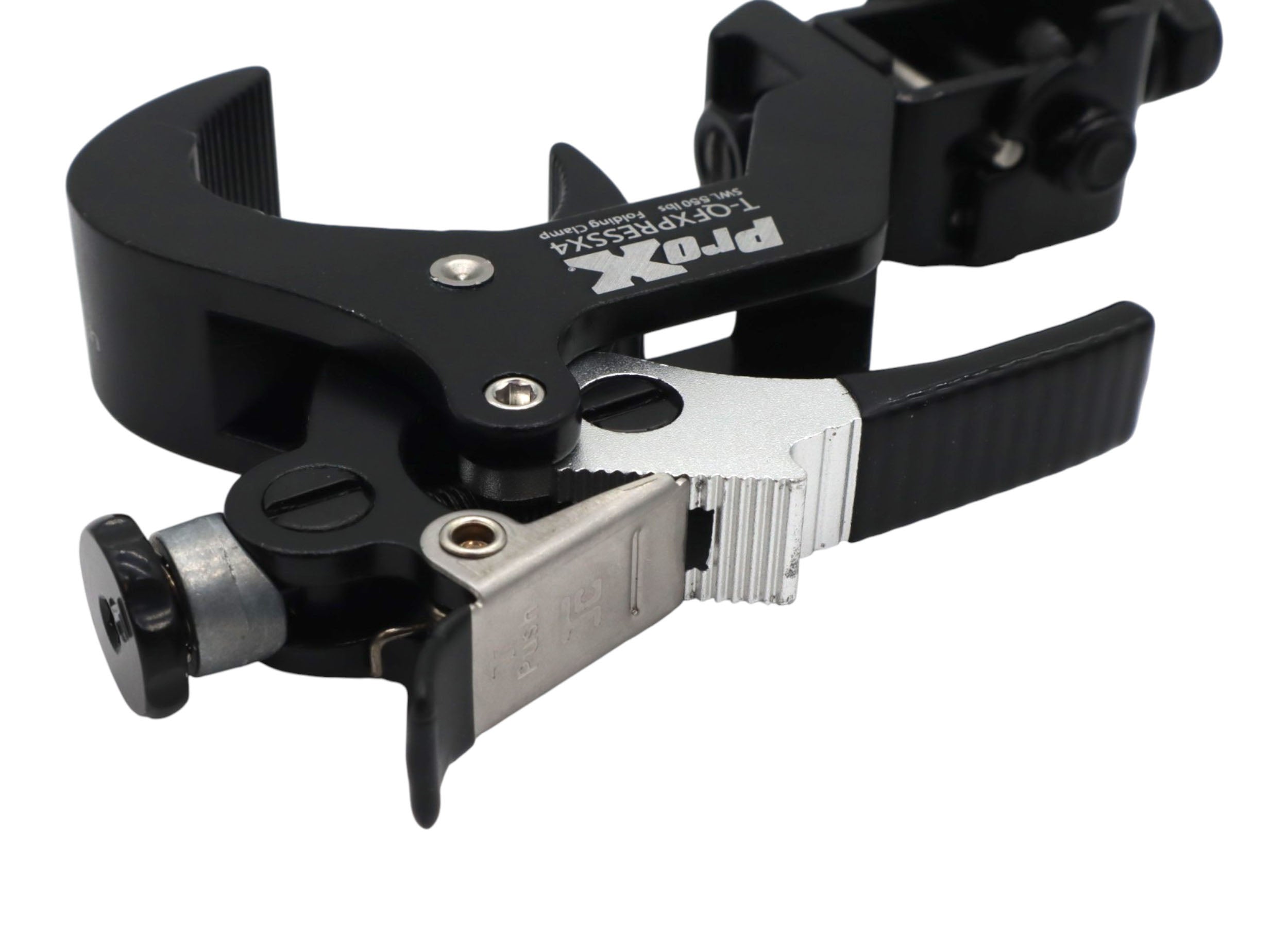 ProX T-QFXPRESSX4 Set of 4 Quick 90° Folding Truss Clamps with Moving Head Adapters, 2" Tube - Black by ProX