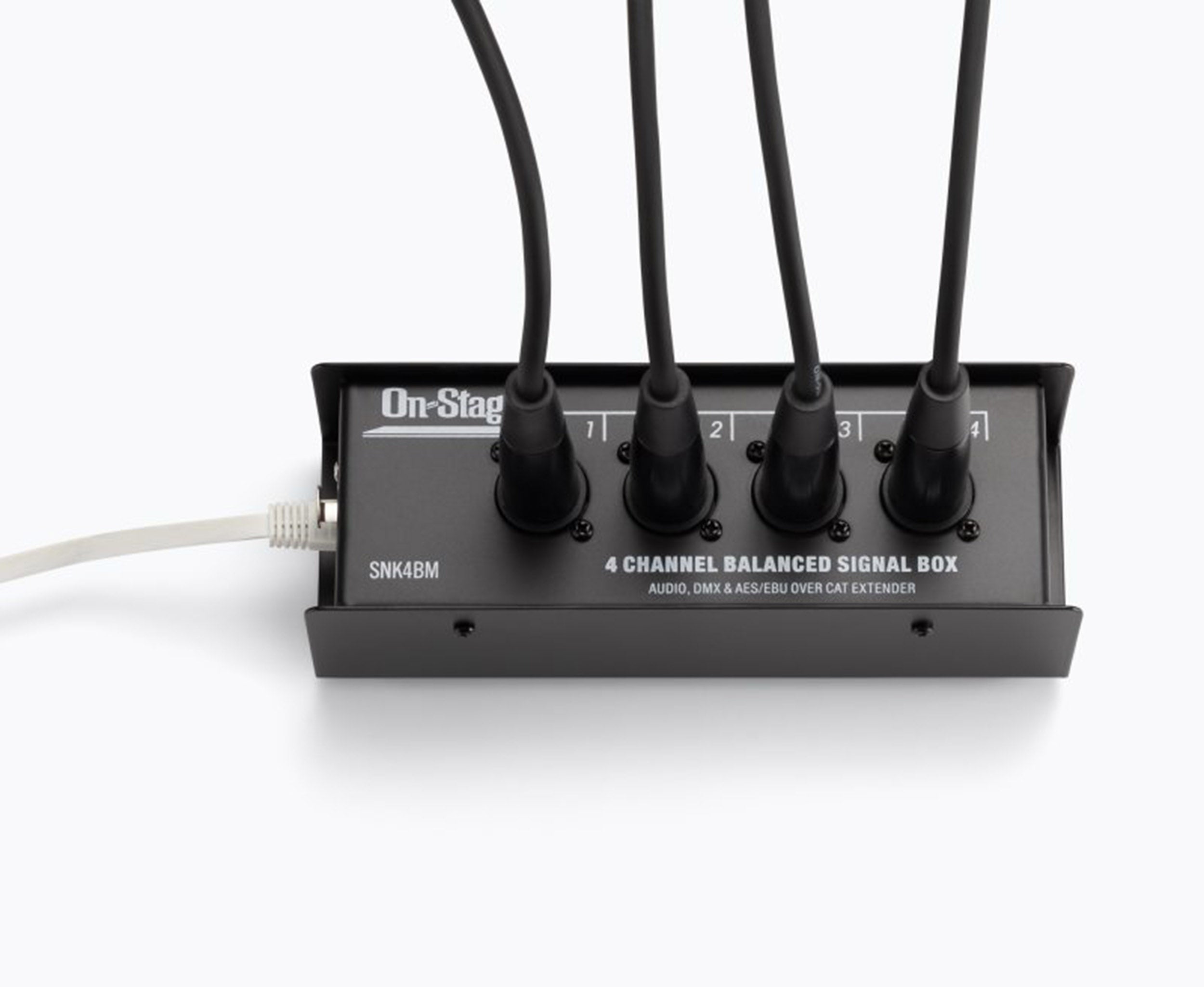 On-Stage OSPRO-SNK4BM Production-Grade Snake Signal Box Male - 4x XLR to 1x RJ45 by On-Stage