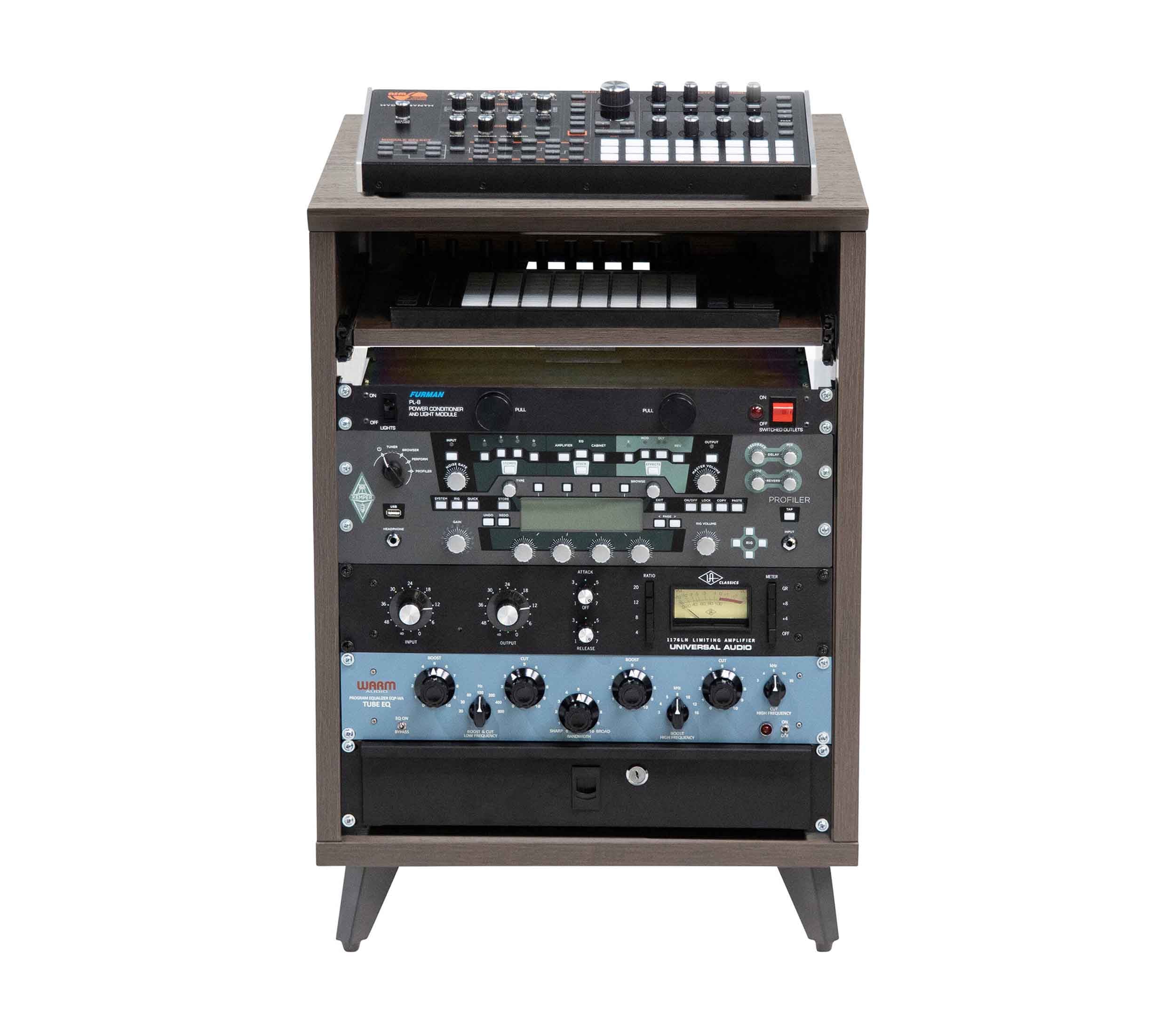 Gator Frameworks GFW-ELITEDESKRK-BRN 10U Studio Rack Table - Dark Walnut Brown by Gator Cases