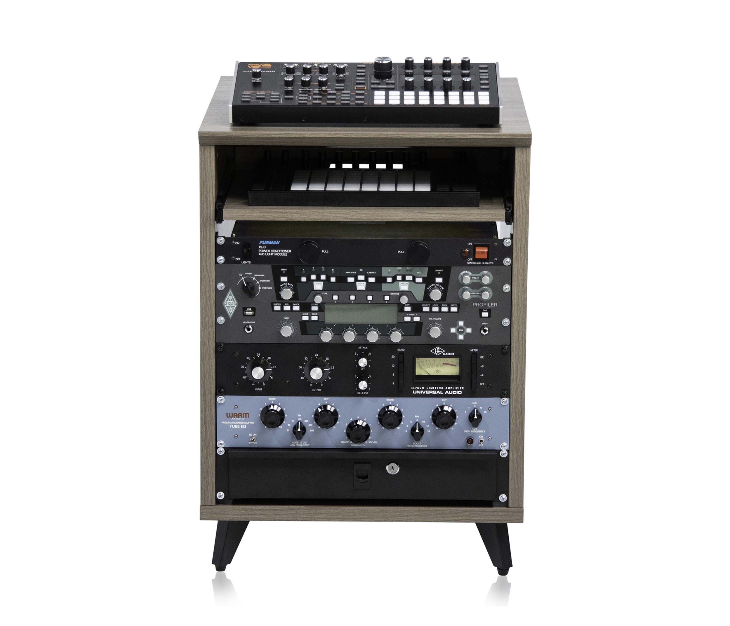 Gator Frameworks GFW-ELITEDESKRK-GRY Elite Furniture Series 10U Studio Rack Table - GRY by Gator Cases